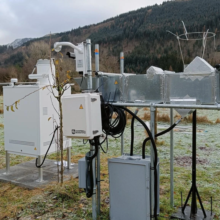 Monitoring equipment outdoors. 