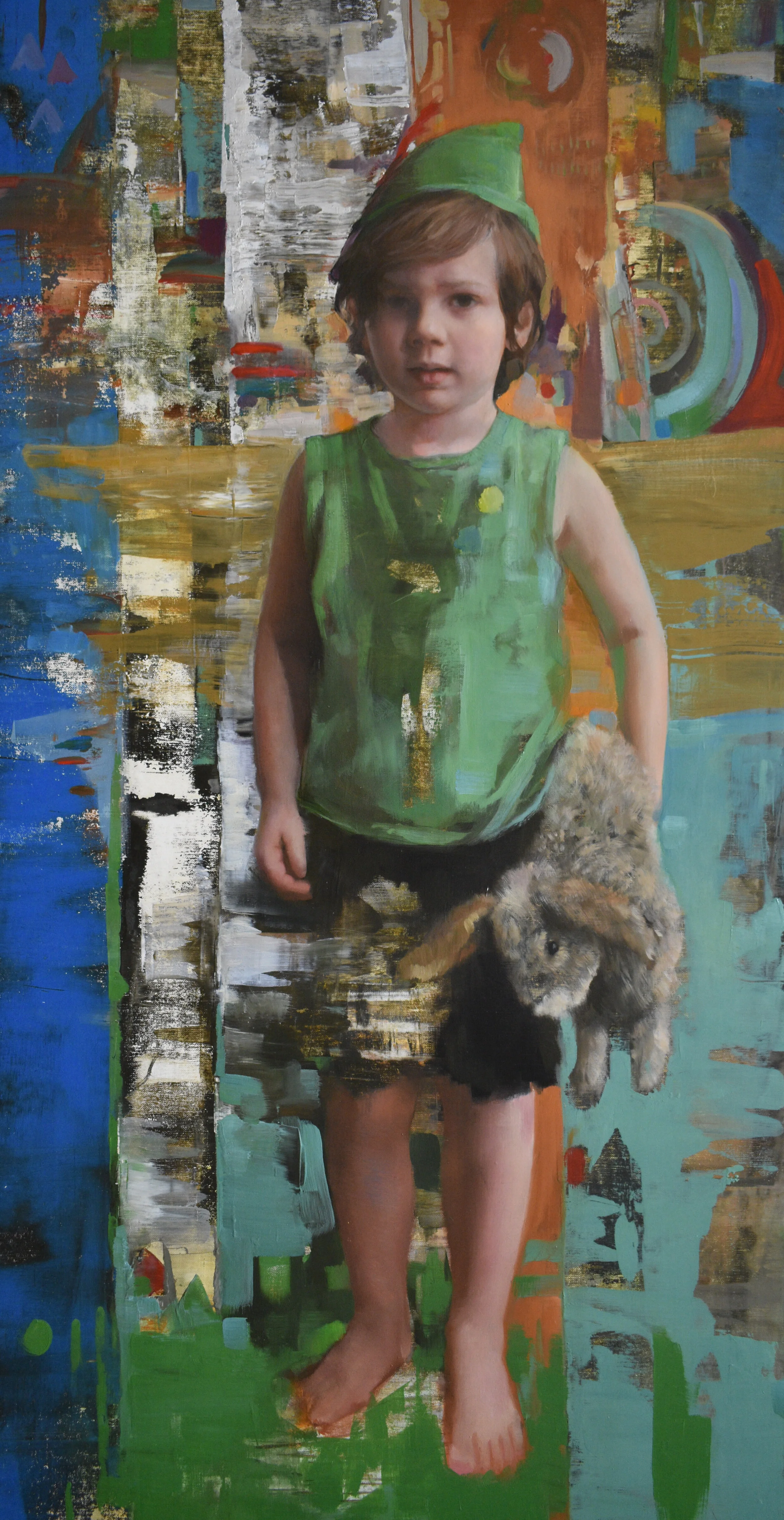 Close up detail of Peter Pan painting