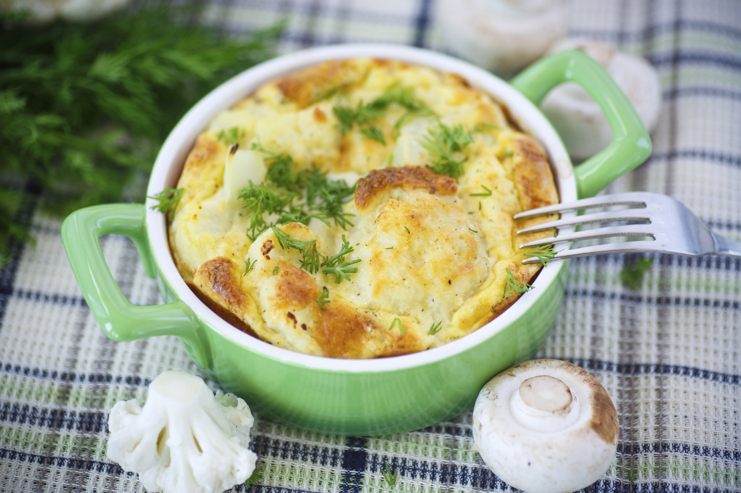 Запеканка с яйцом и цветной капустой,