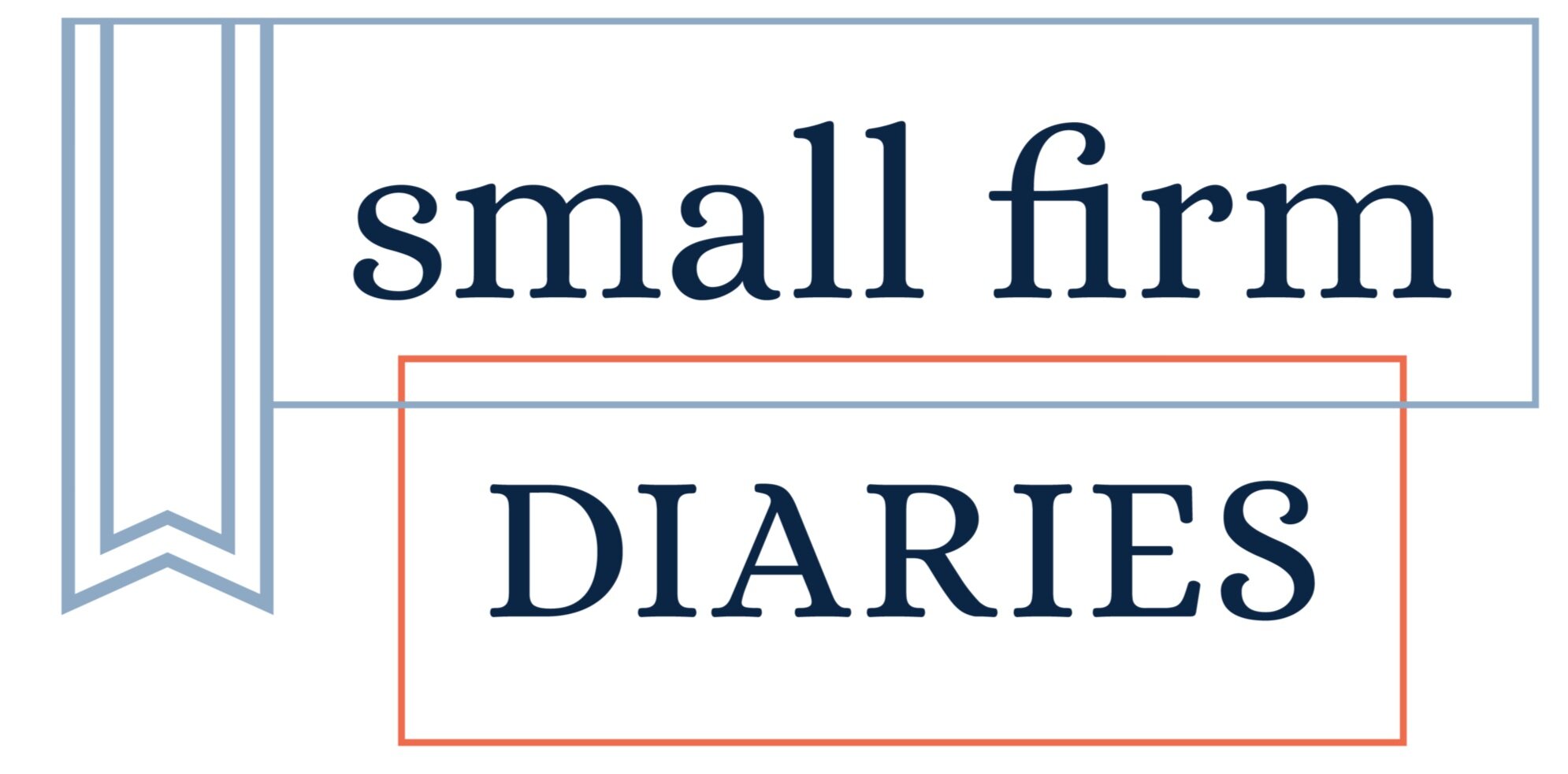 small firm diaries logo, with bookmark design