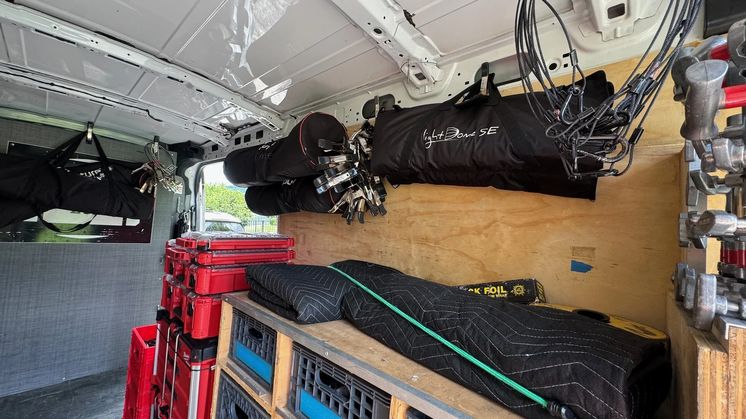 TCE one-ton package van, rear cargo doors open