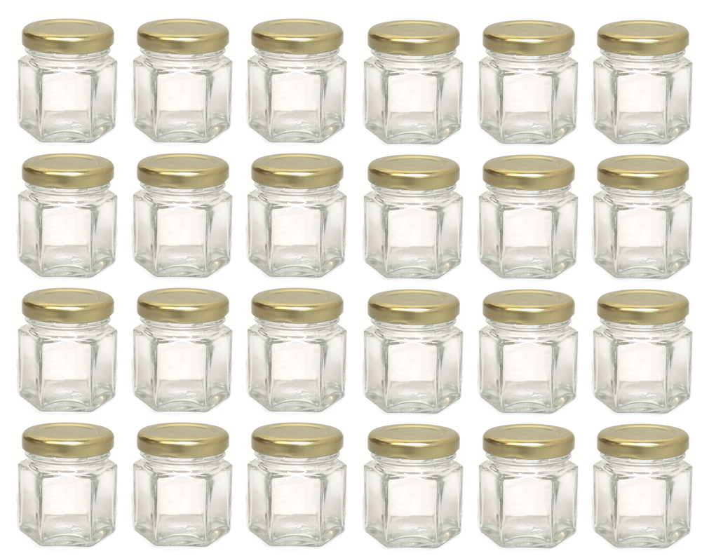 Mini Hexagon Jars, 1.5 Oz - Pack of 240 - nicebottles.