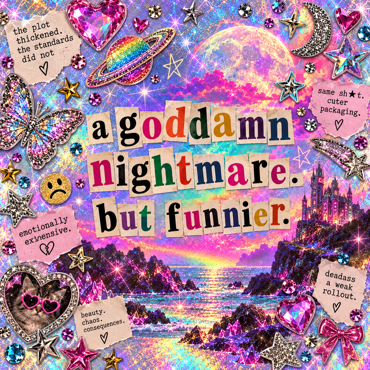 Aura collage: a goddamn nightmare. But funnier.
