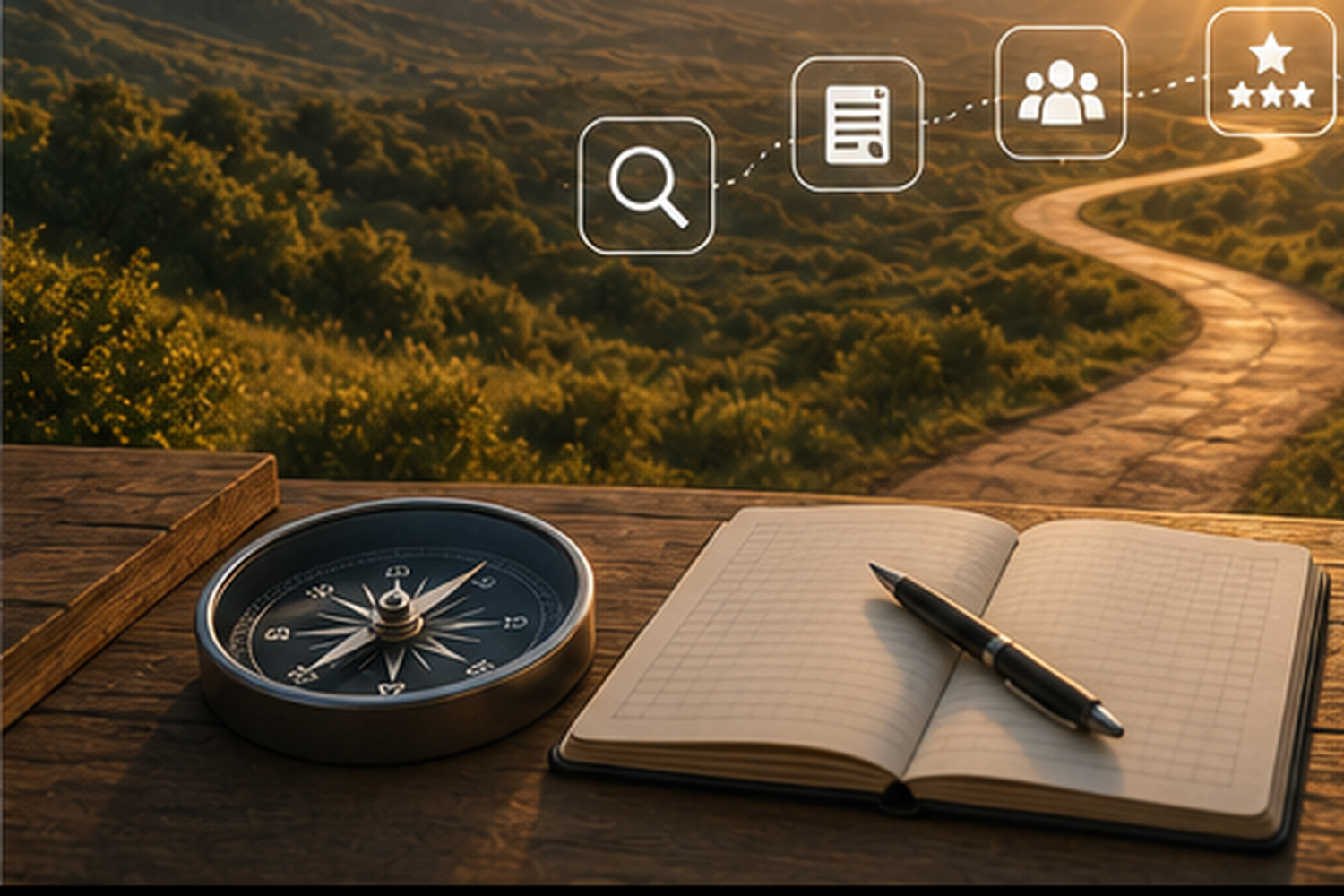 Business preparing a digital marketing strategy roadmap