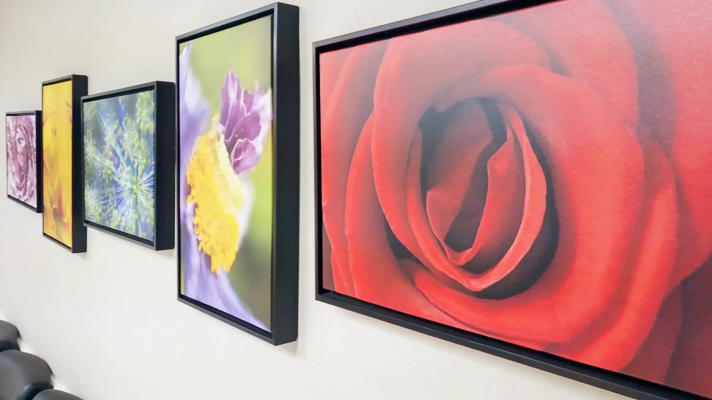 GFID hallway with colorful flower wall art