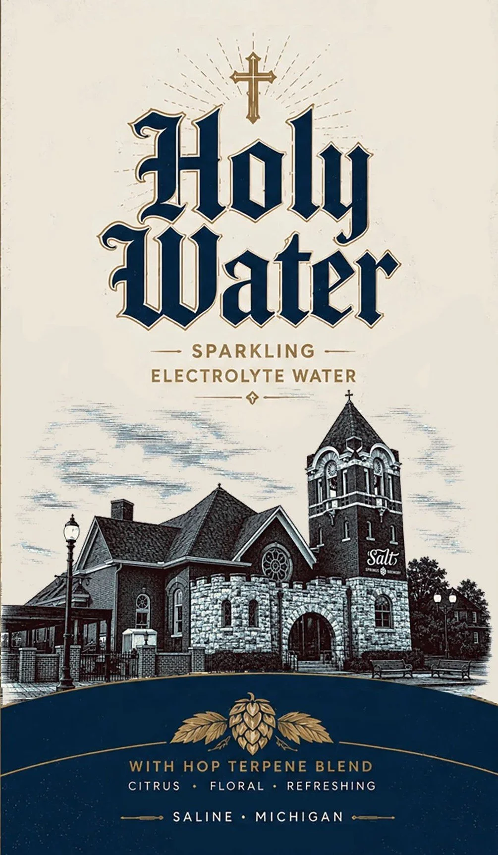 Holy Water non-alcoholic sparkling electrolyte hop water
