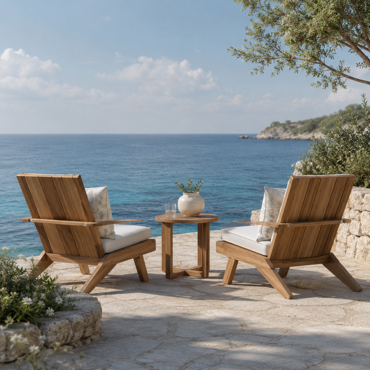 Summer Classics coastal wood lounge chairs