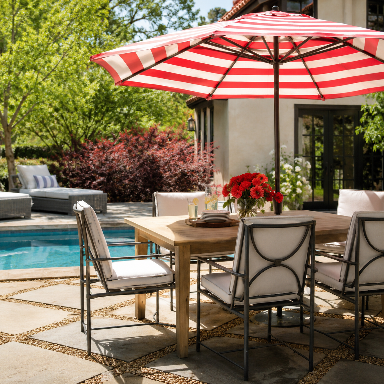 Summer Classics outdoor dining umbrella set