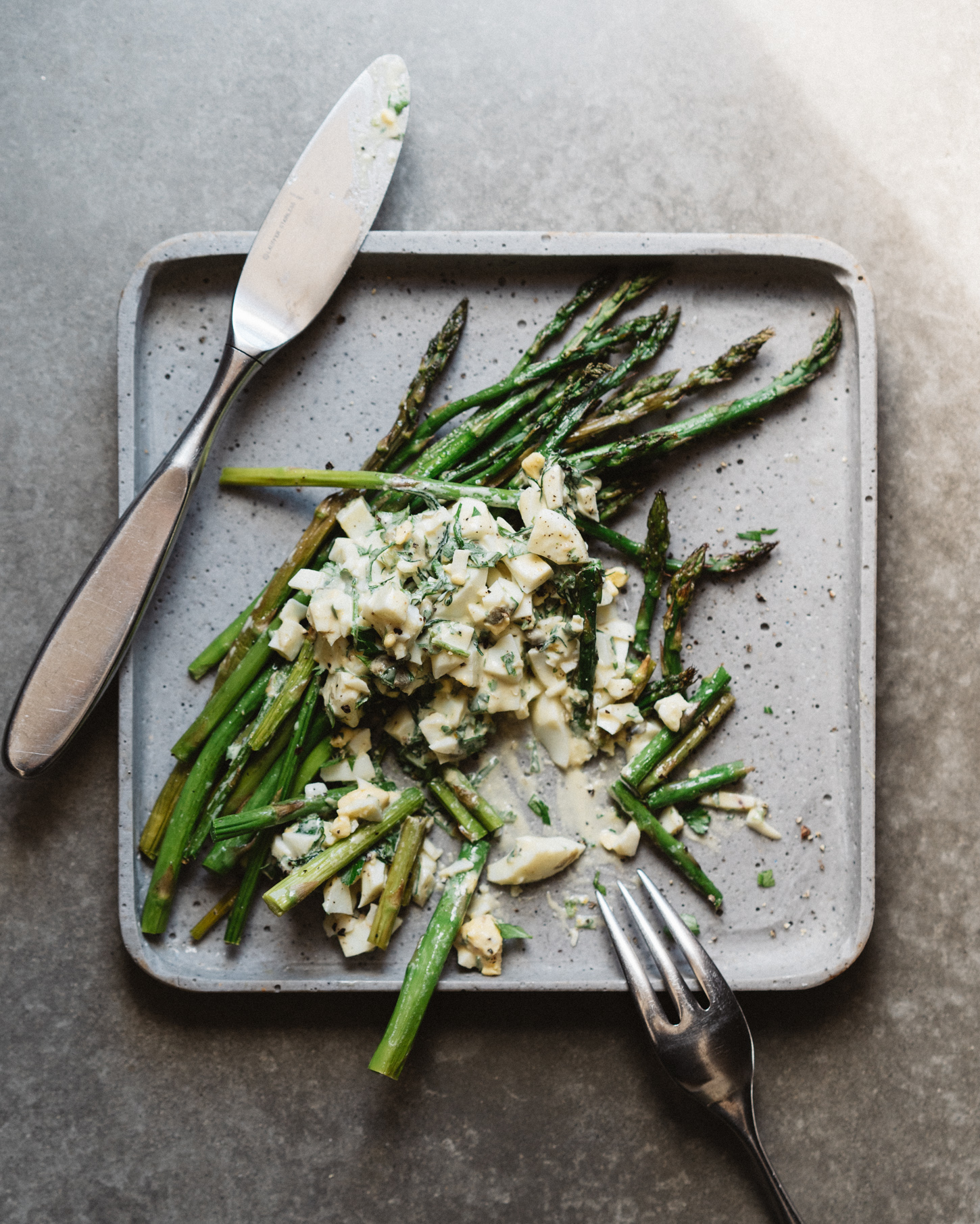 Quick Roasted Asparagus with Eggs Gribiche . Sprouted Kitchen