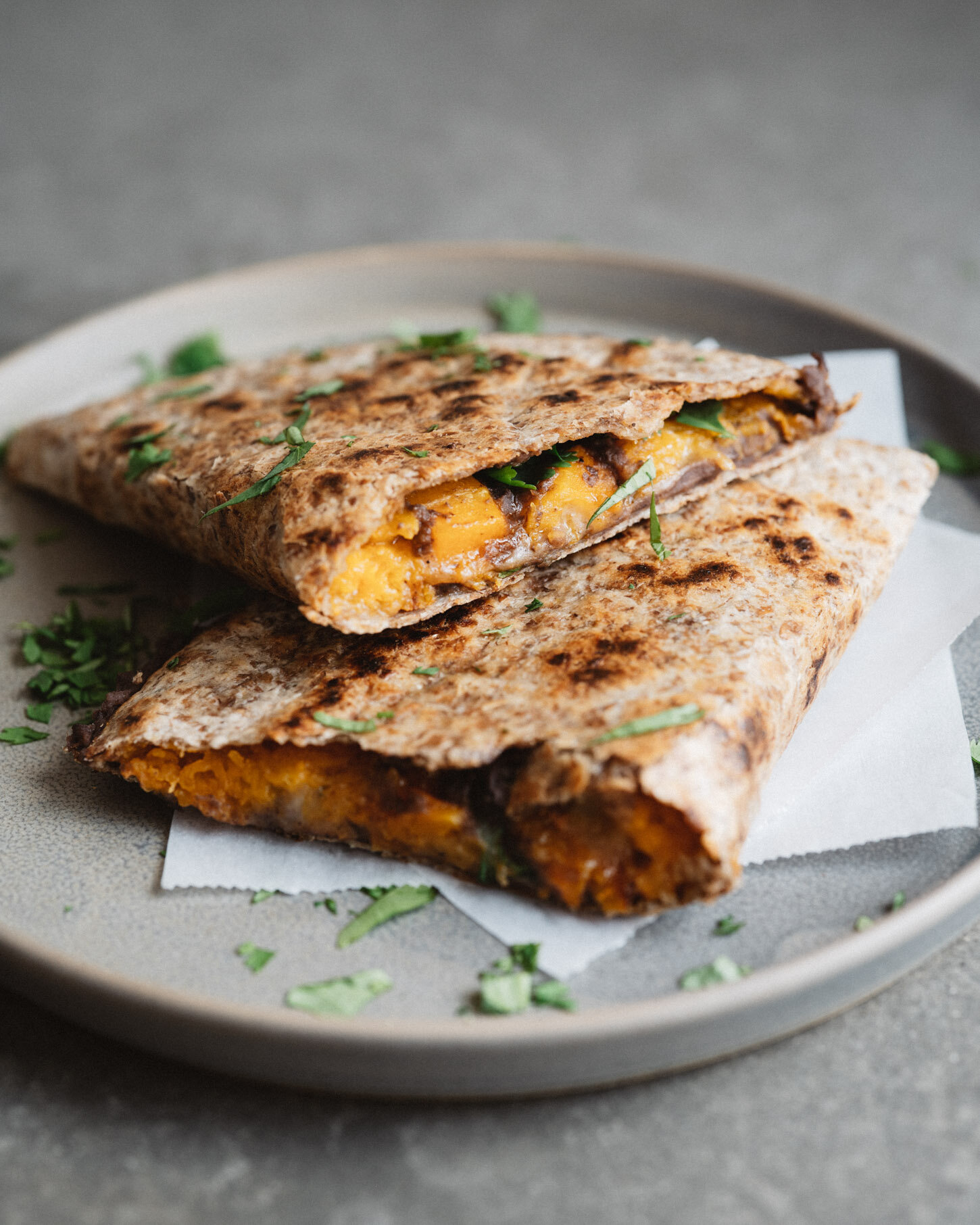 ROASTED BUTTERNUT + BLACK BEAN QUESADILLAS . Sprouted Kitchen