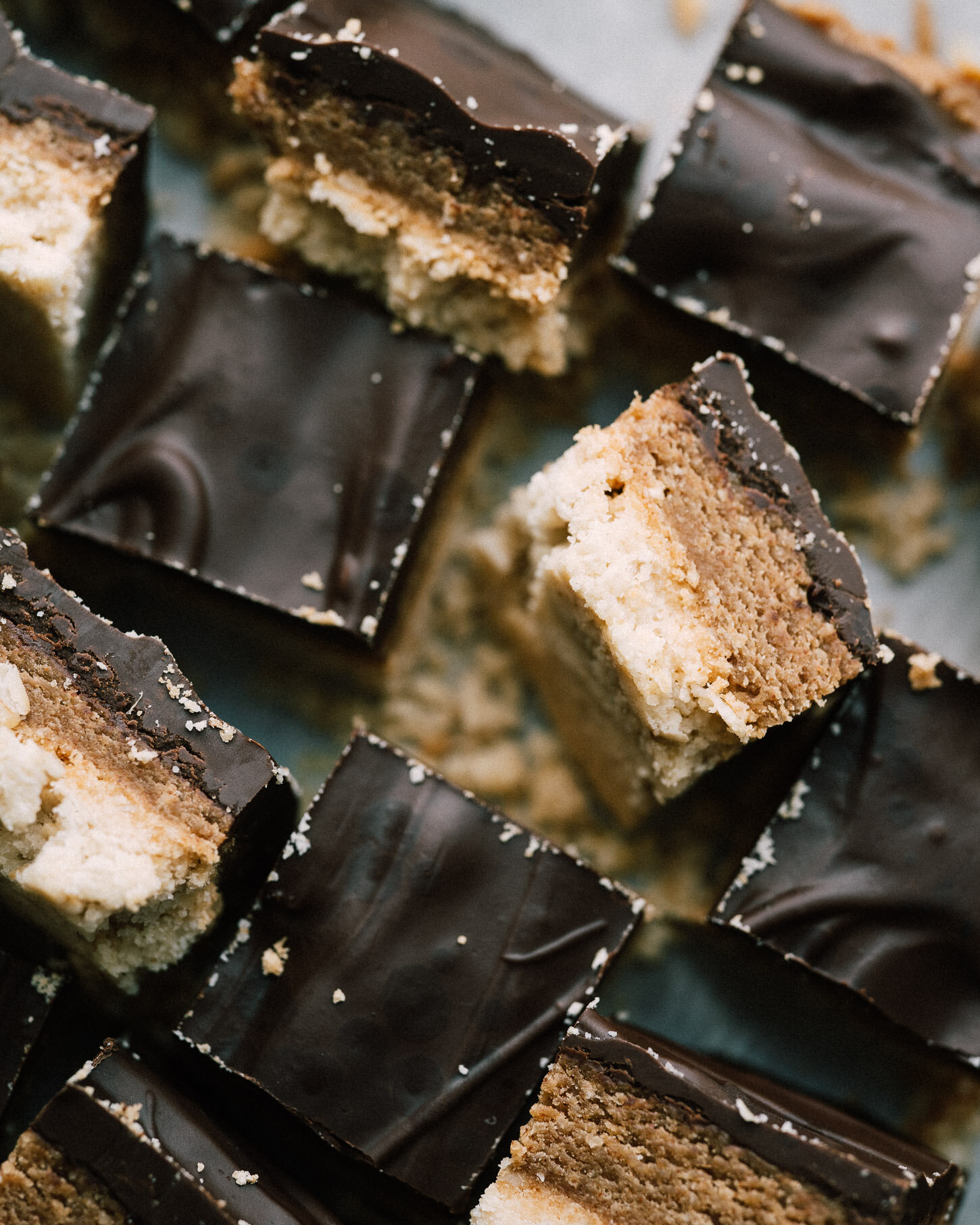 PEANUT BUTTER CHOCOLATE SHORTBREAD BARS  . Sprouted Kitchen