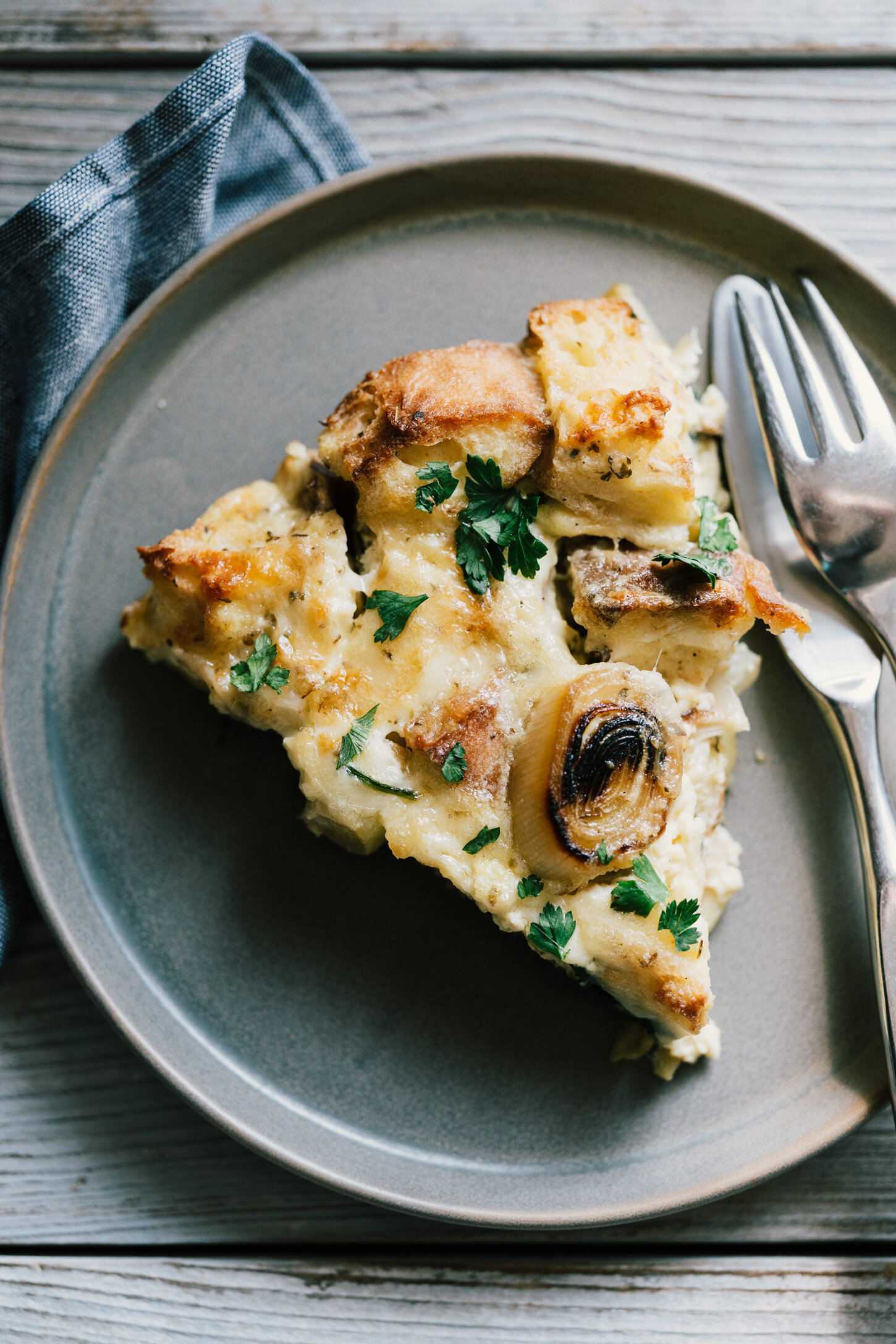 Mushroom, Leek & Gruyere Strata . Sprouted Kitchen