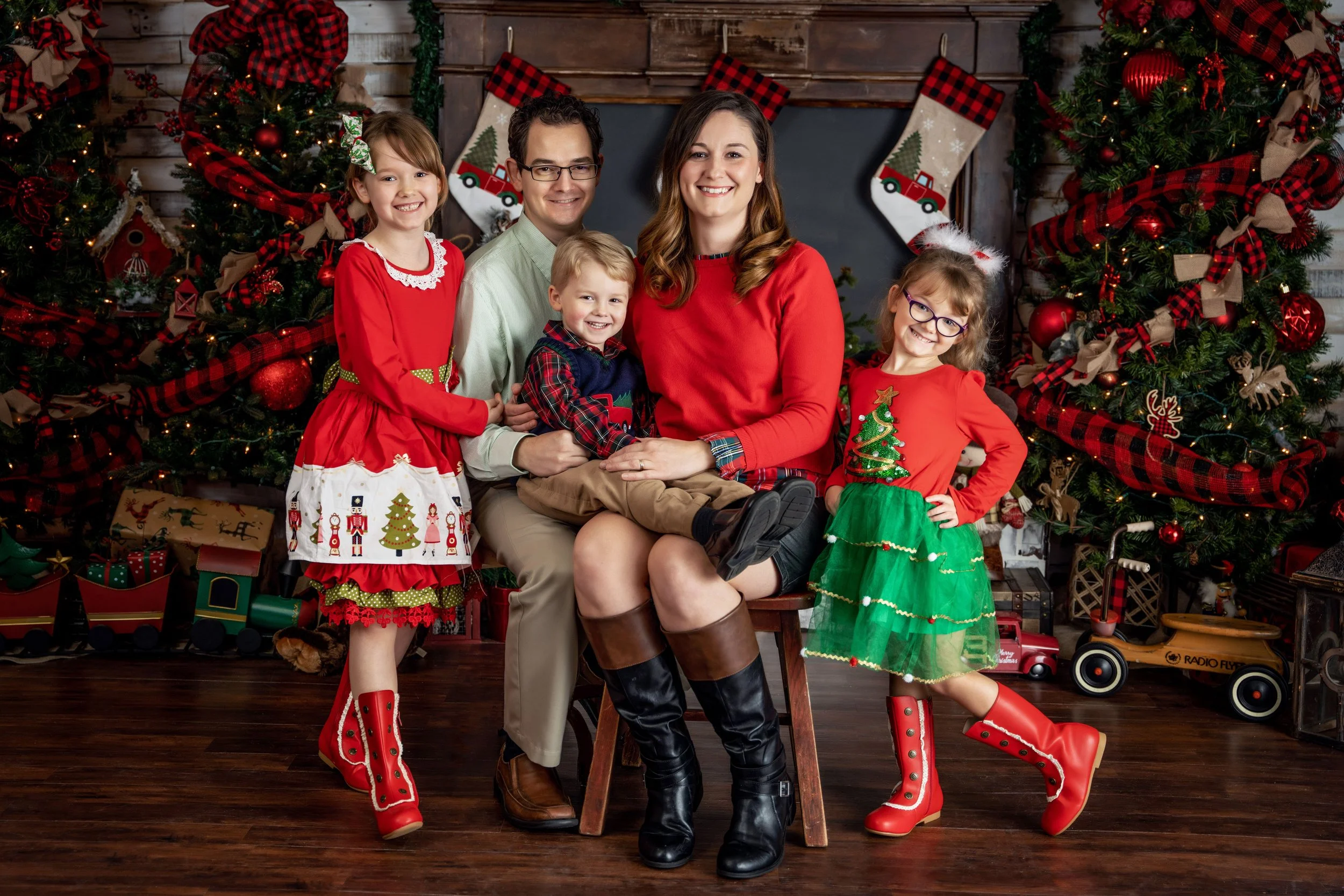 Christmas family and children studio portrait by Matt & Shea Photography
