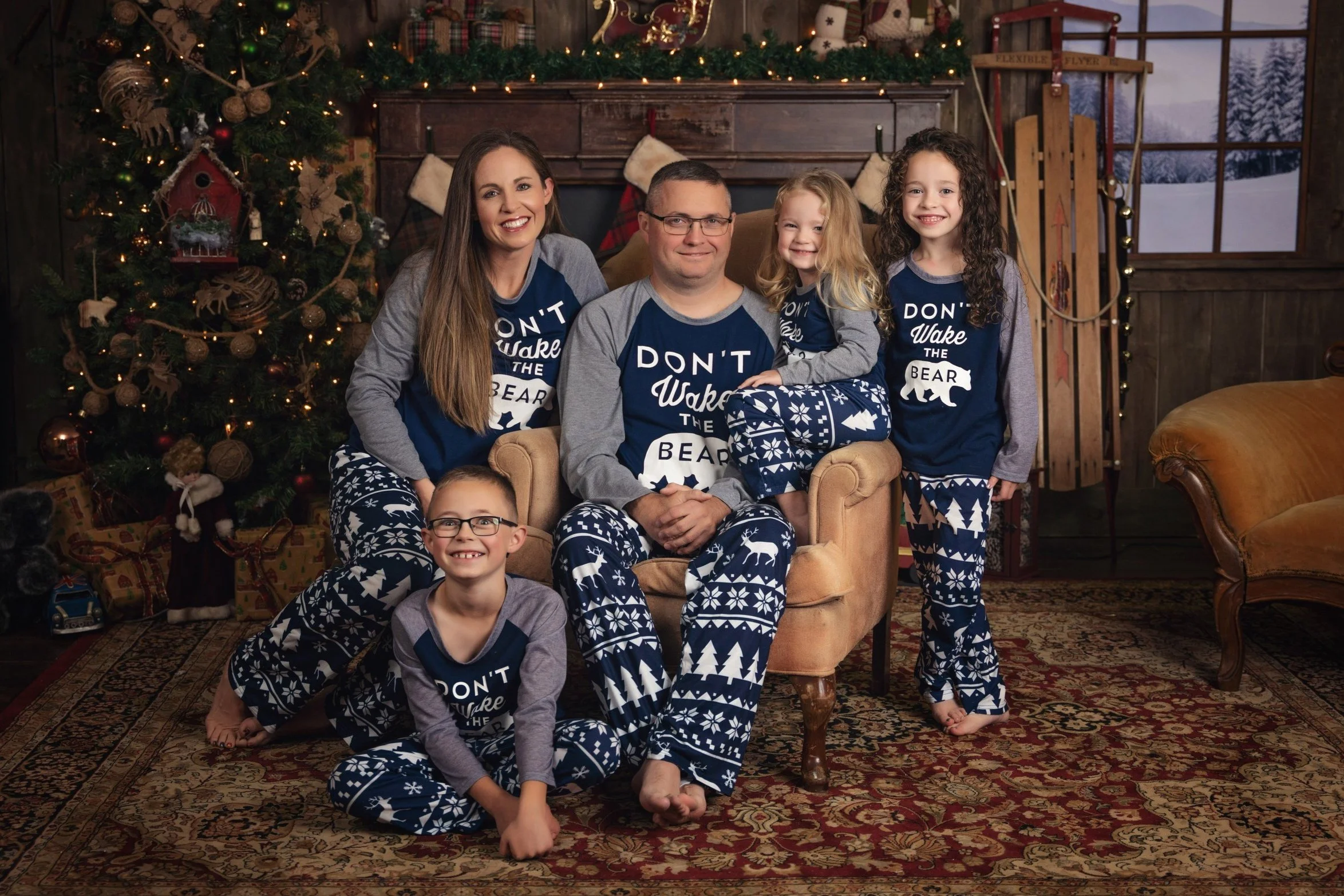 Christmas family and children studio portrait by Matt & Shea Photography