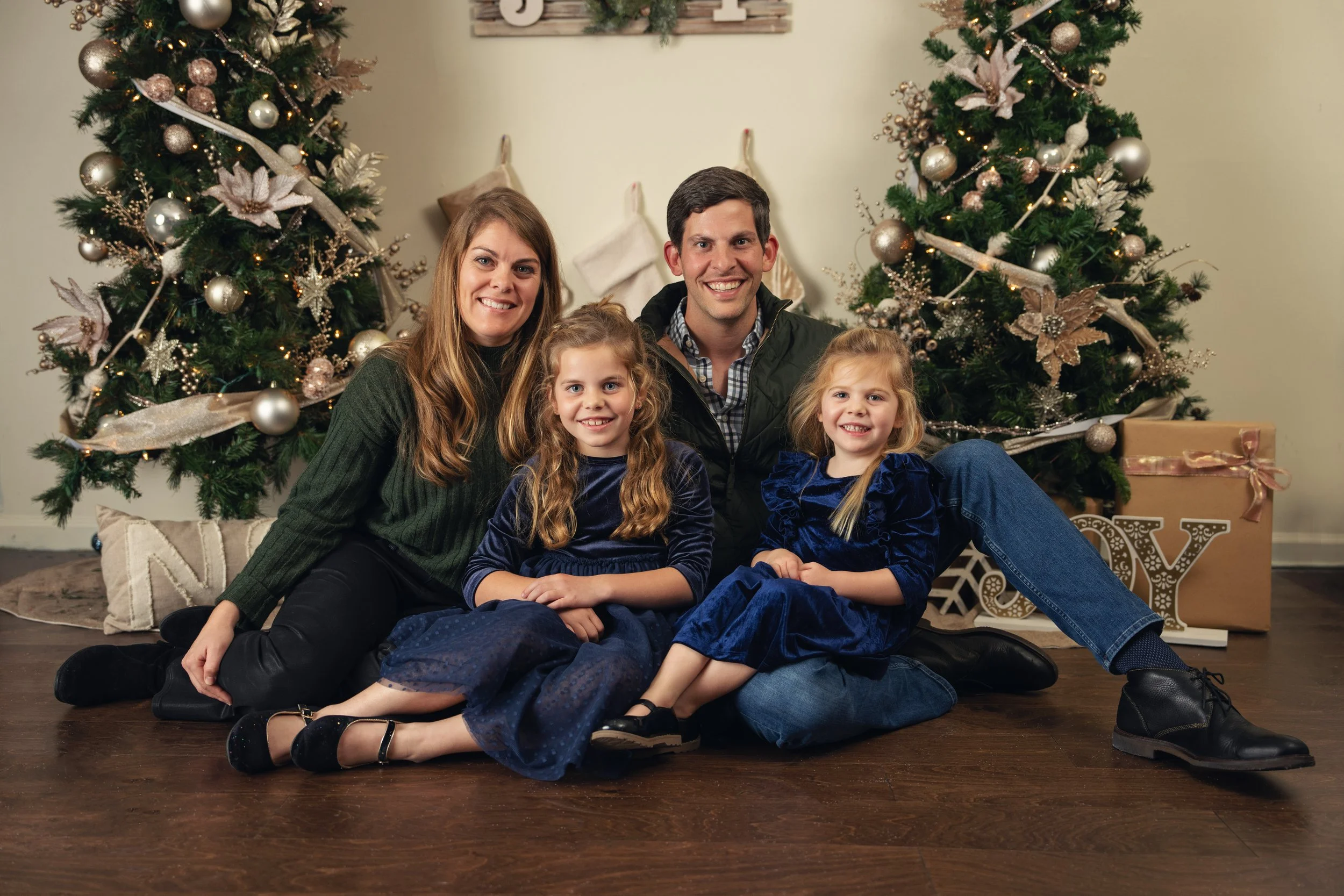 Christmas family and children studio portrait by Matt & Shea Photography