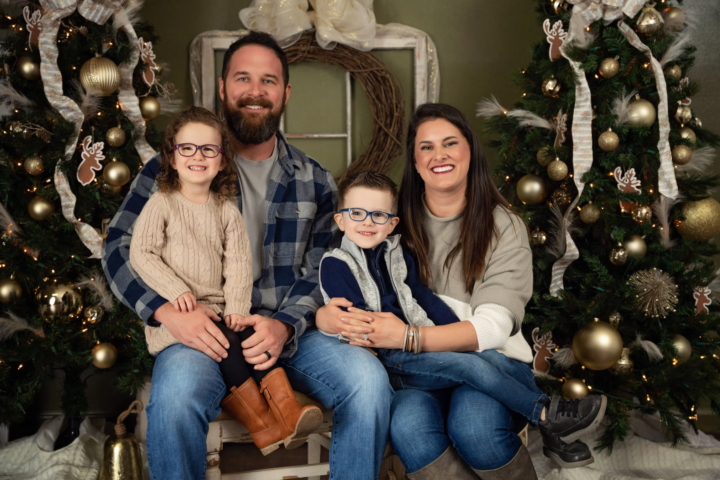 Christmas family and children studio portrait by Matt & Shea Photography