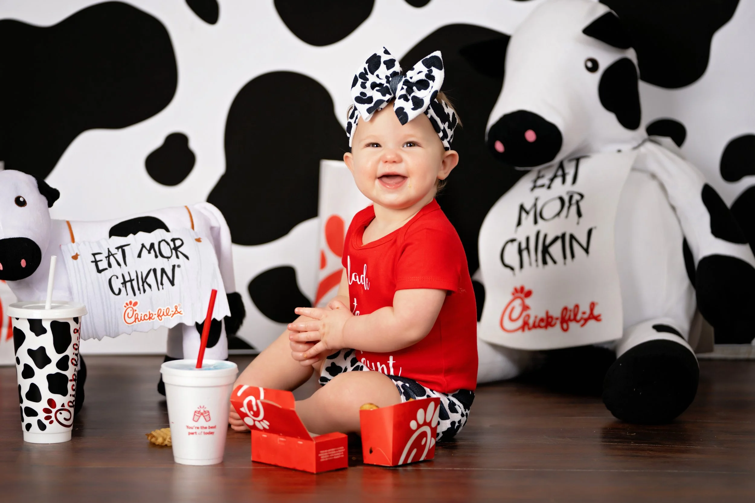 Personalized favorite-food first birthday portrait