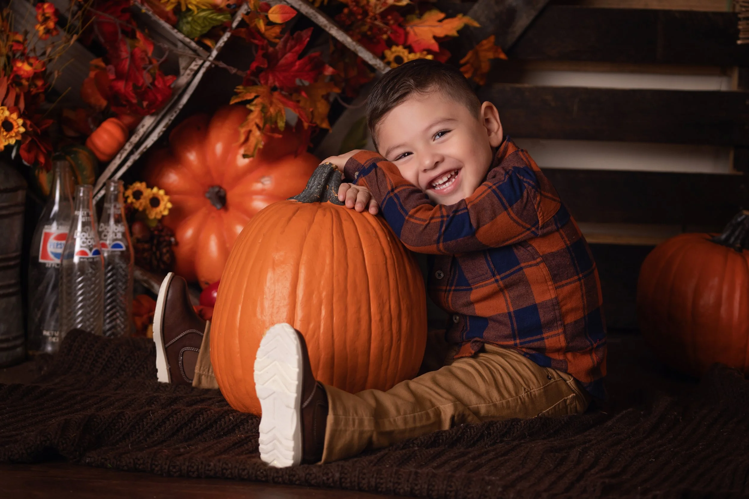 Warm fall studio portrait