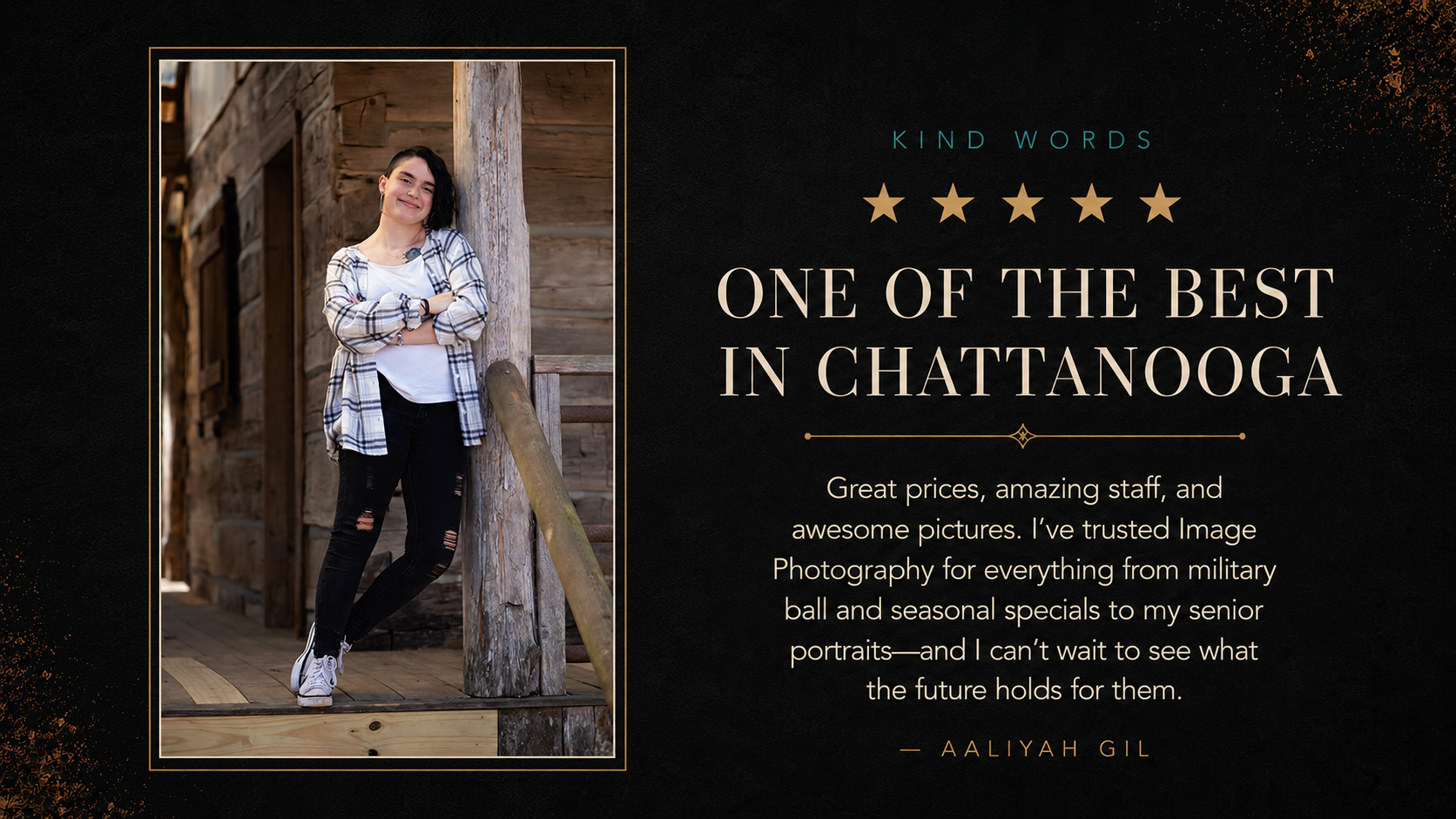 Five-star Chattanooga portrait photography review from Aaliyah Gil