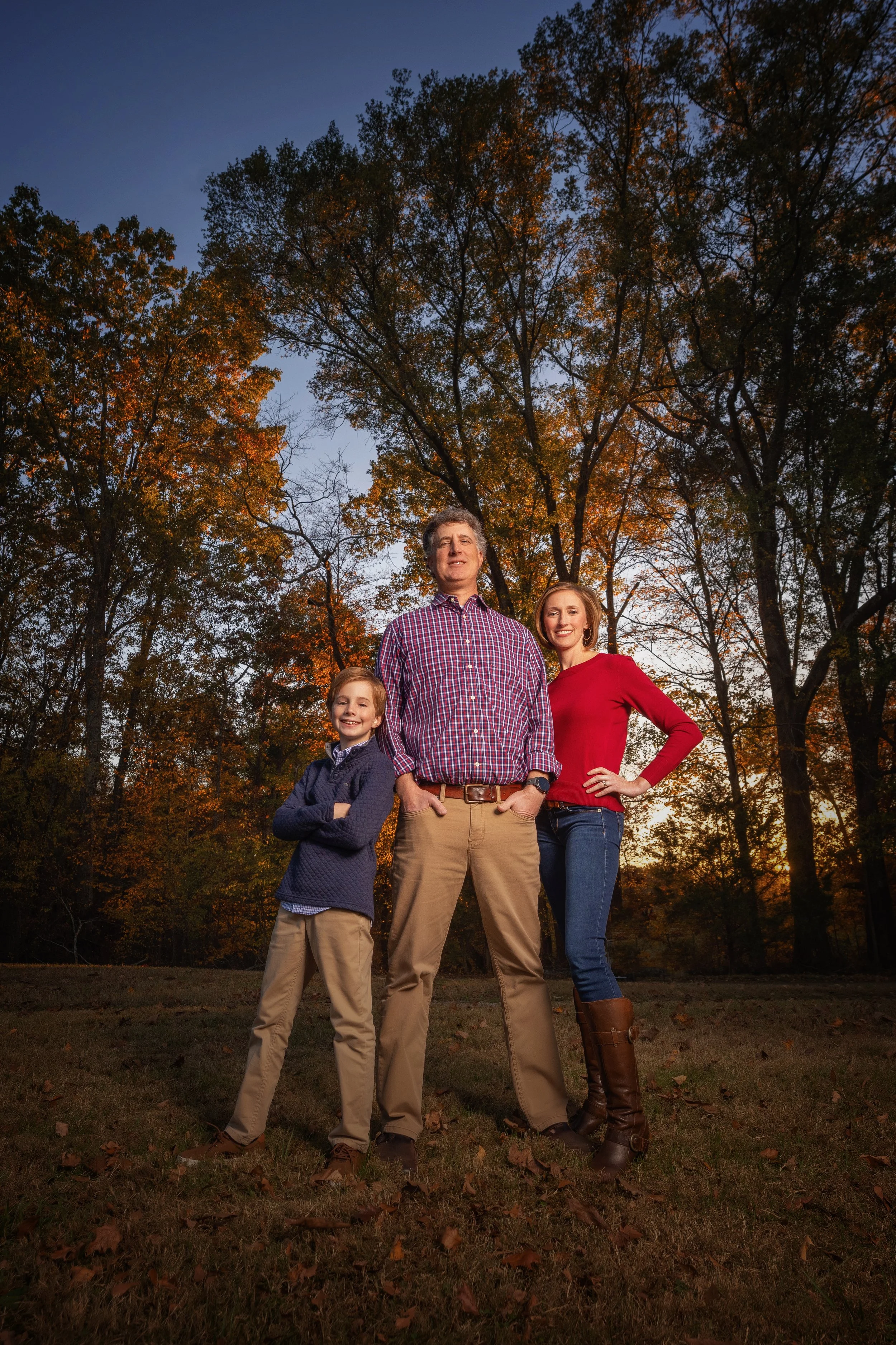 Fall family portrait photographed outdoors in Chattanooga by Matt and Shea Photography