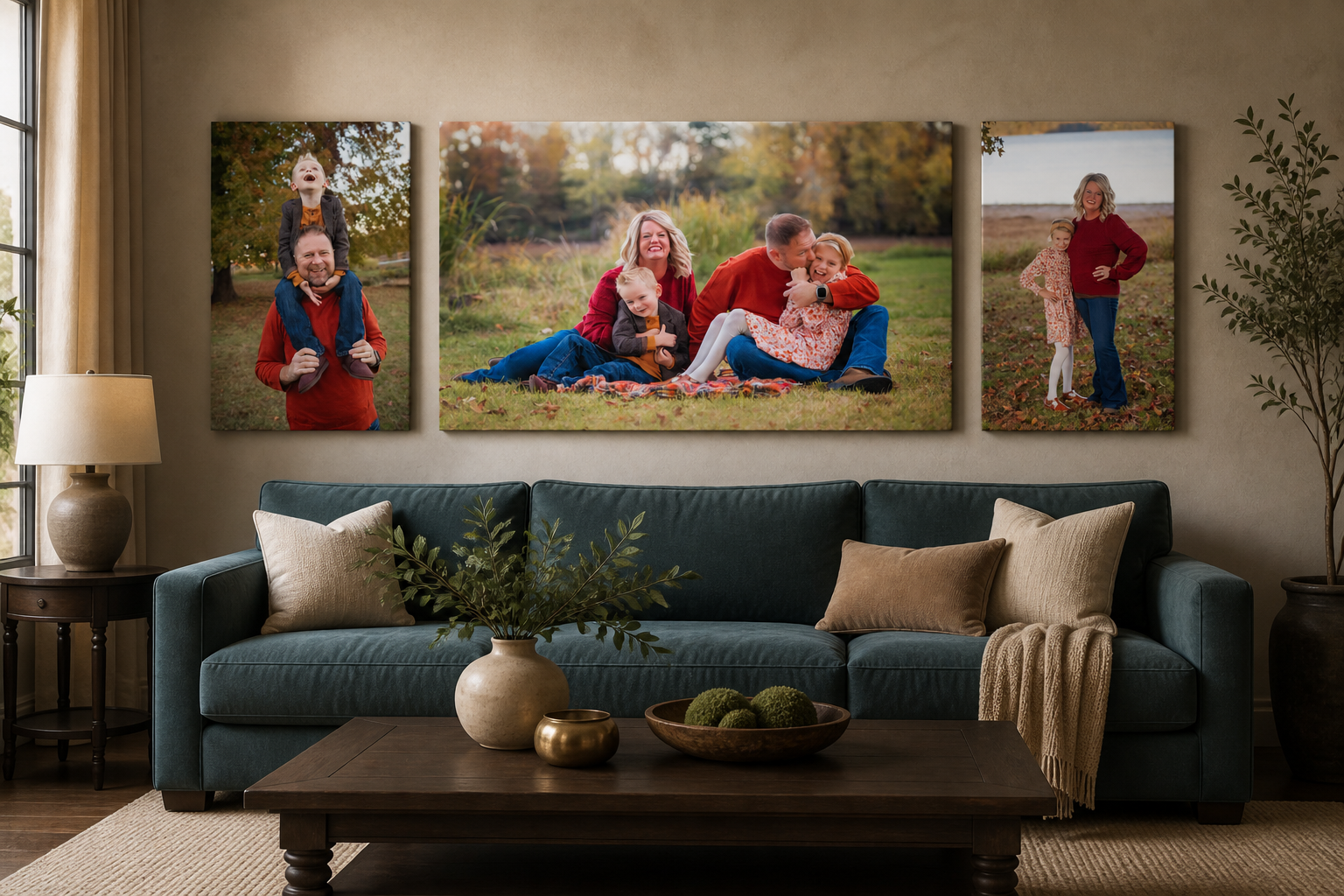 Family wall art gallery wraps and portrait collage
