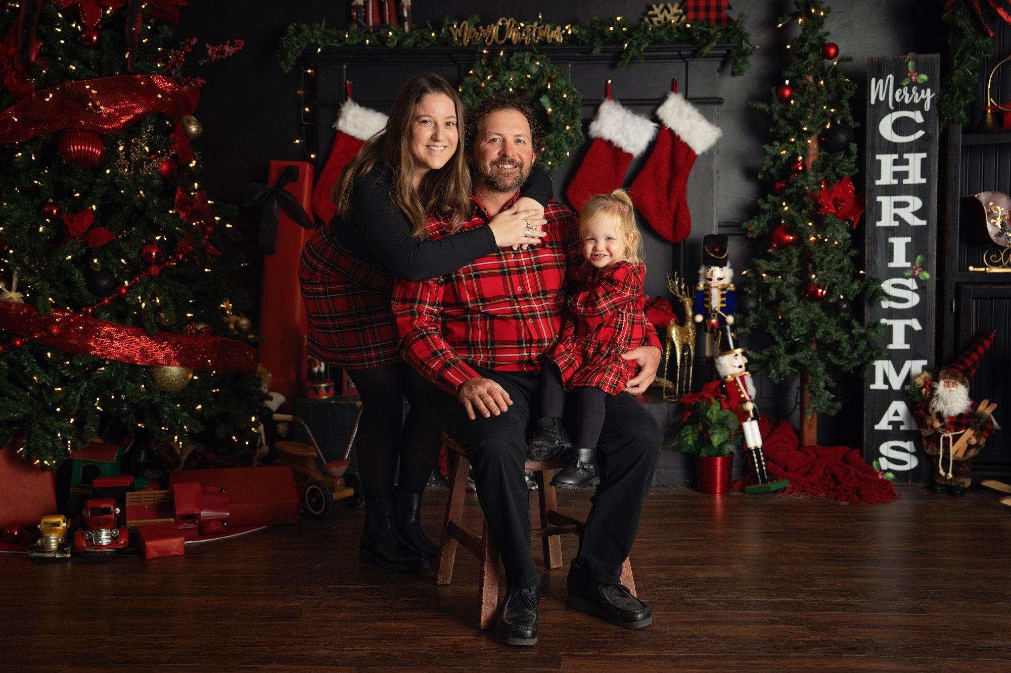 Christmas studio portrait by Matt & Shea Photography