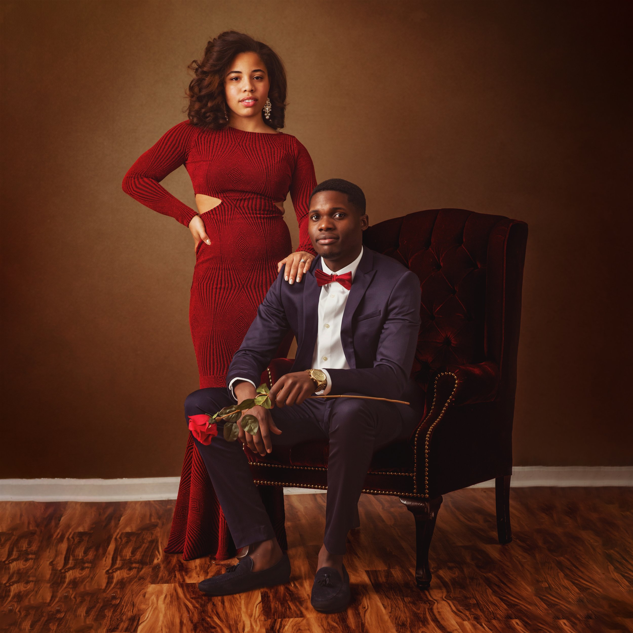 Studio engagement portrait