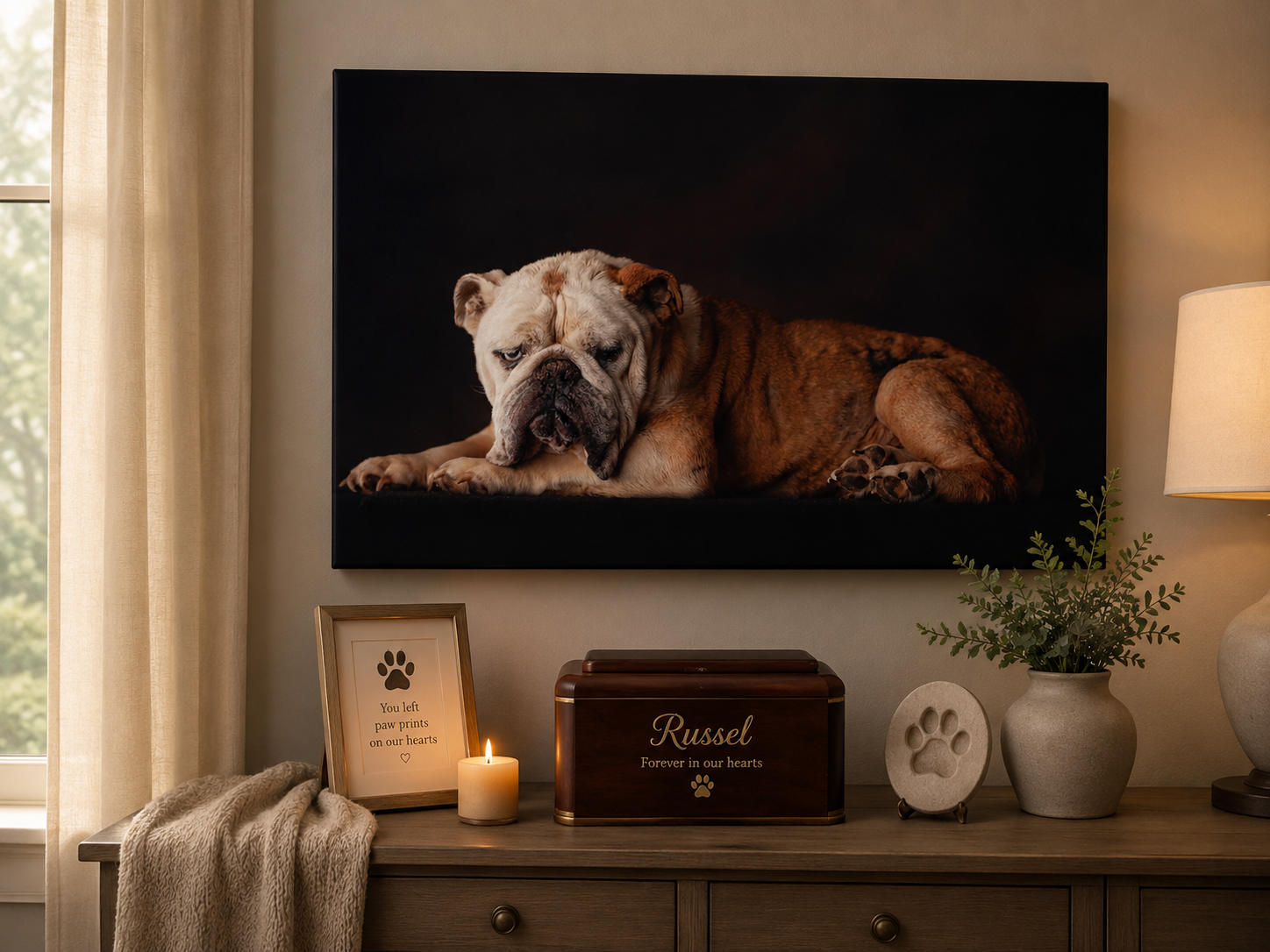 Signature pet wall portrait gallery display