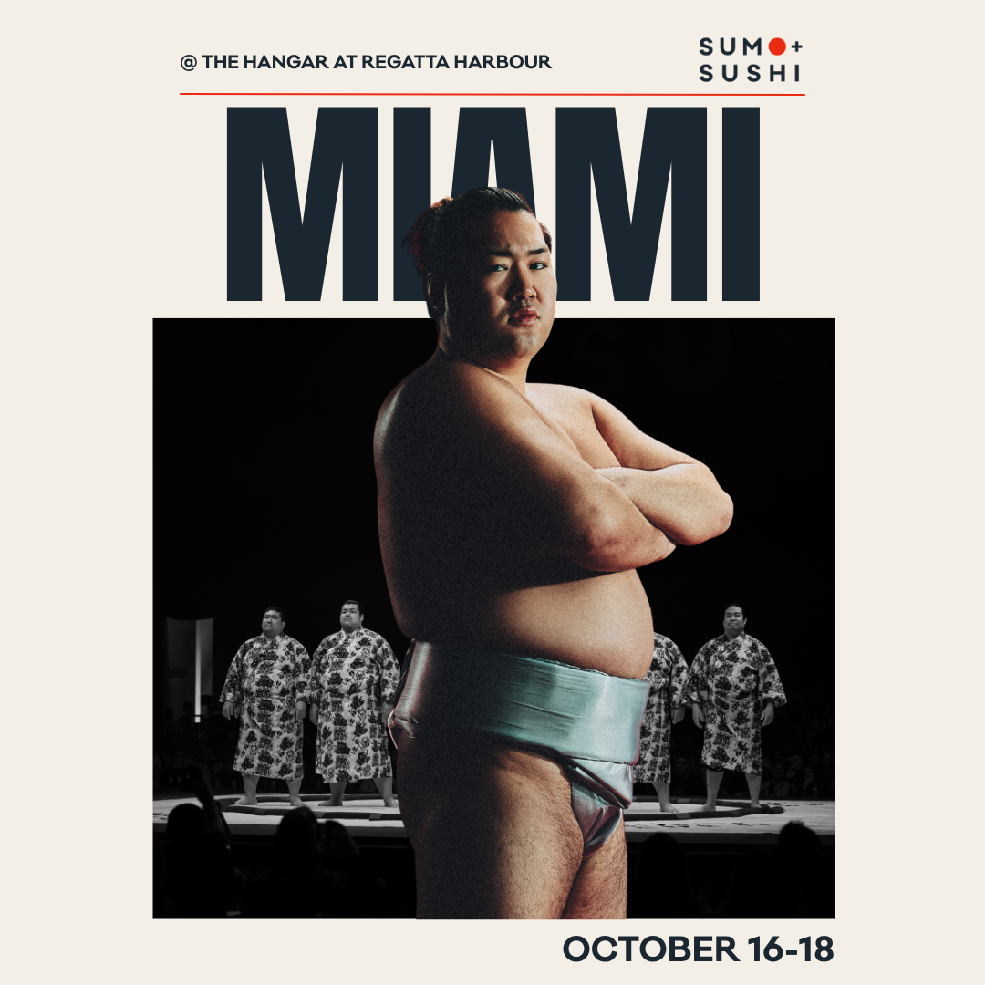Sumo + Sushi city-specific promotional graphics