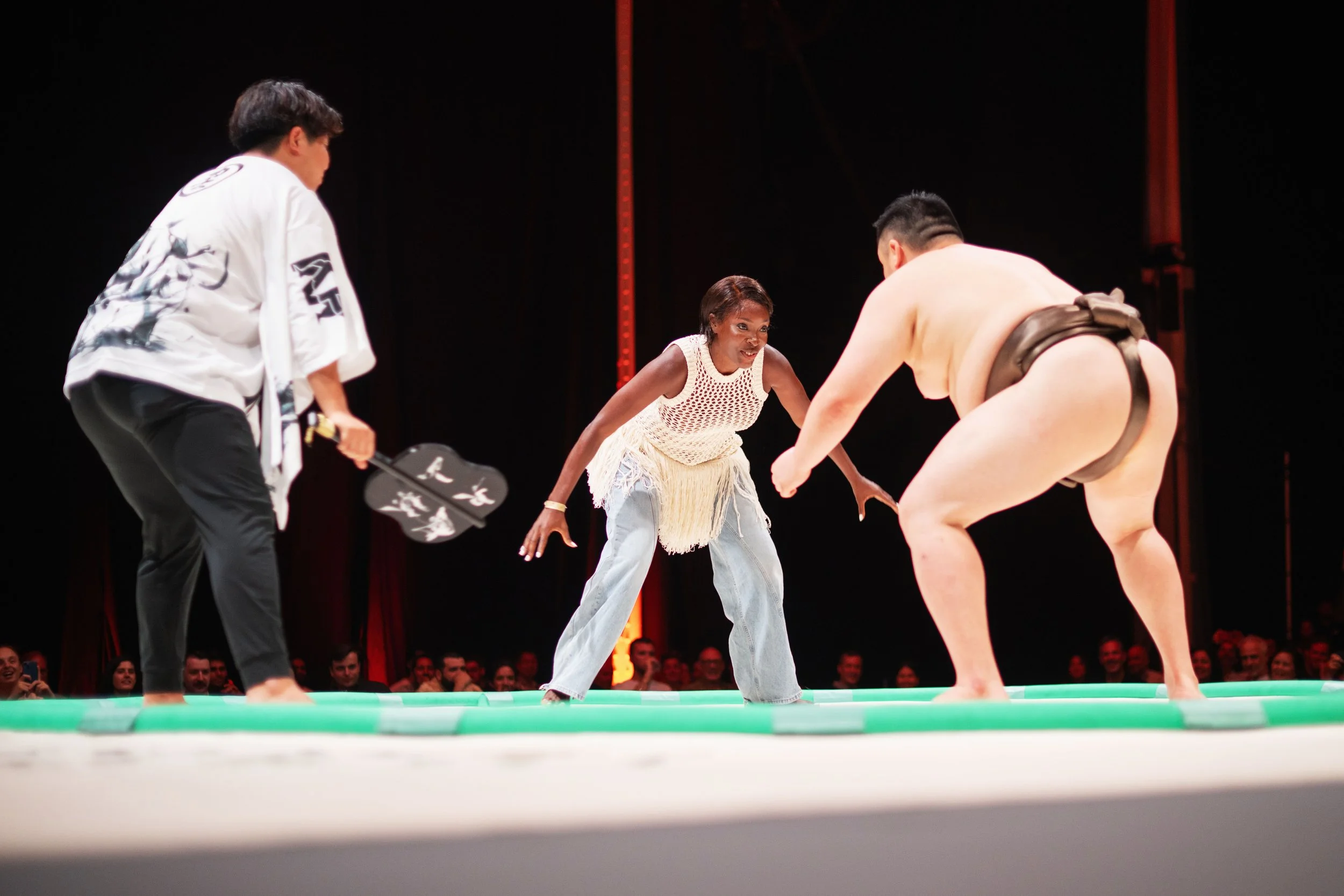 Guest inside the sumo ring