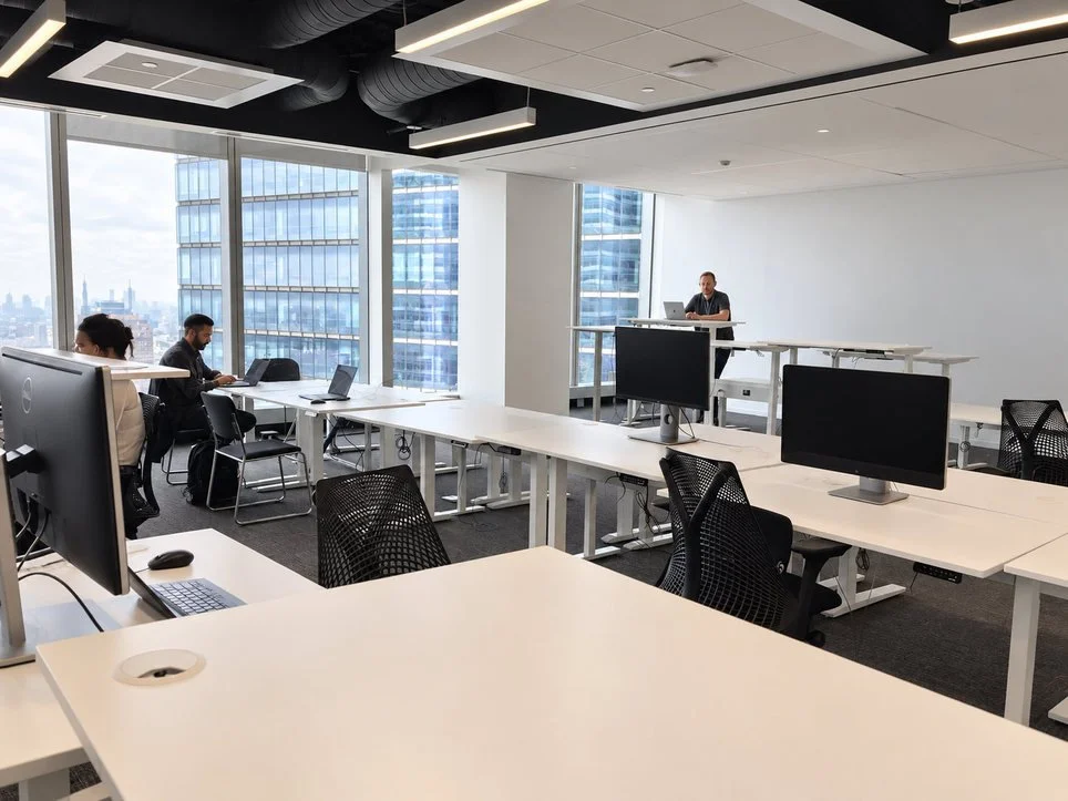 HyperScience installed window-side workstations and city views at One World Trade Center
