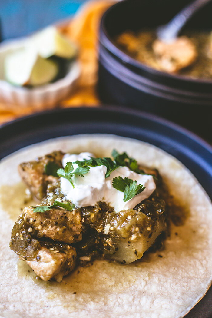 One Pot Pork Chile Verde with Potatoes