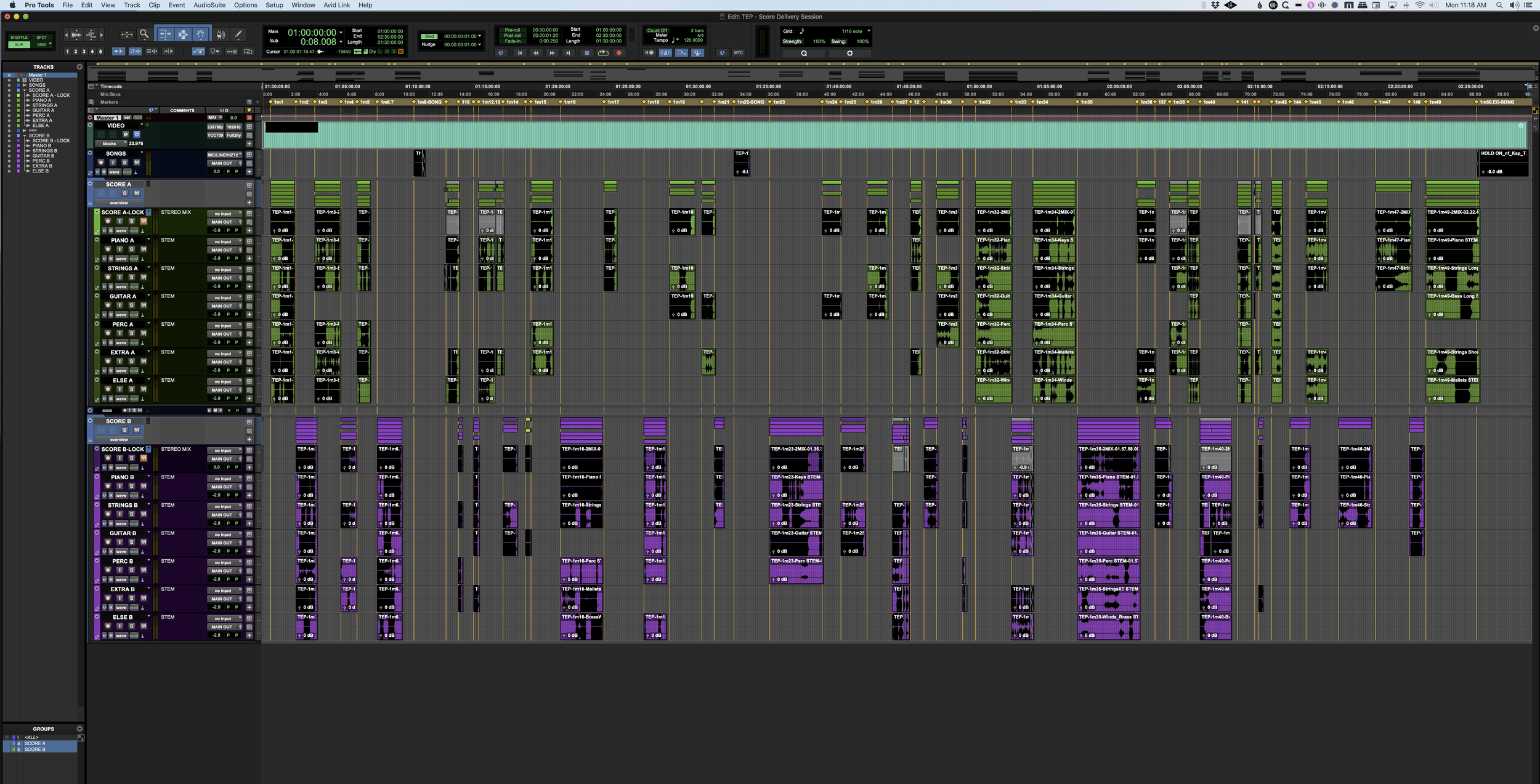 Professional recording studio for TV score mixing and post-production