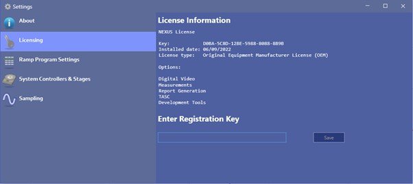 NEXUS Licencing Tab