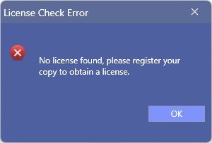 Licence Check Error