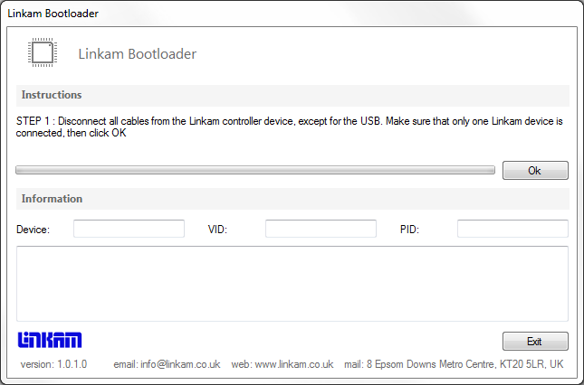 Linkam Bootloader step 1