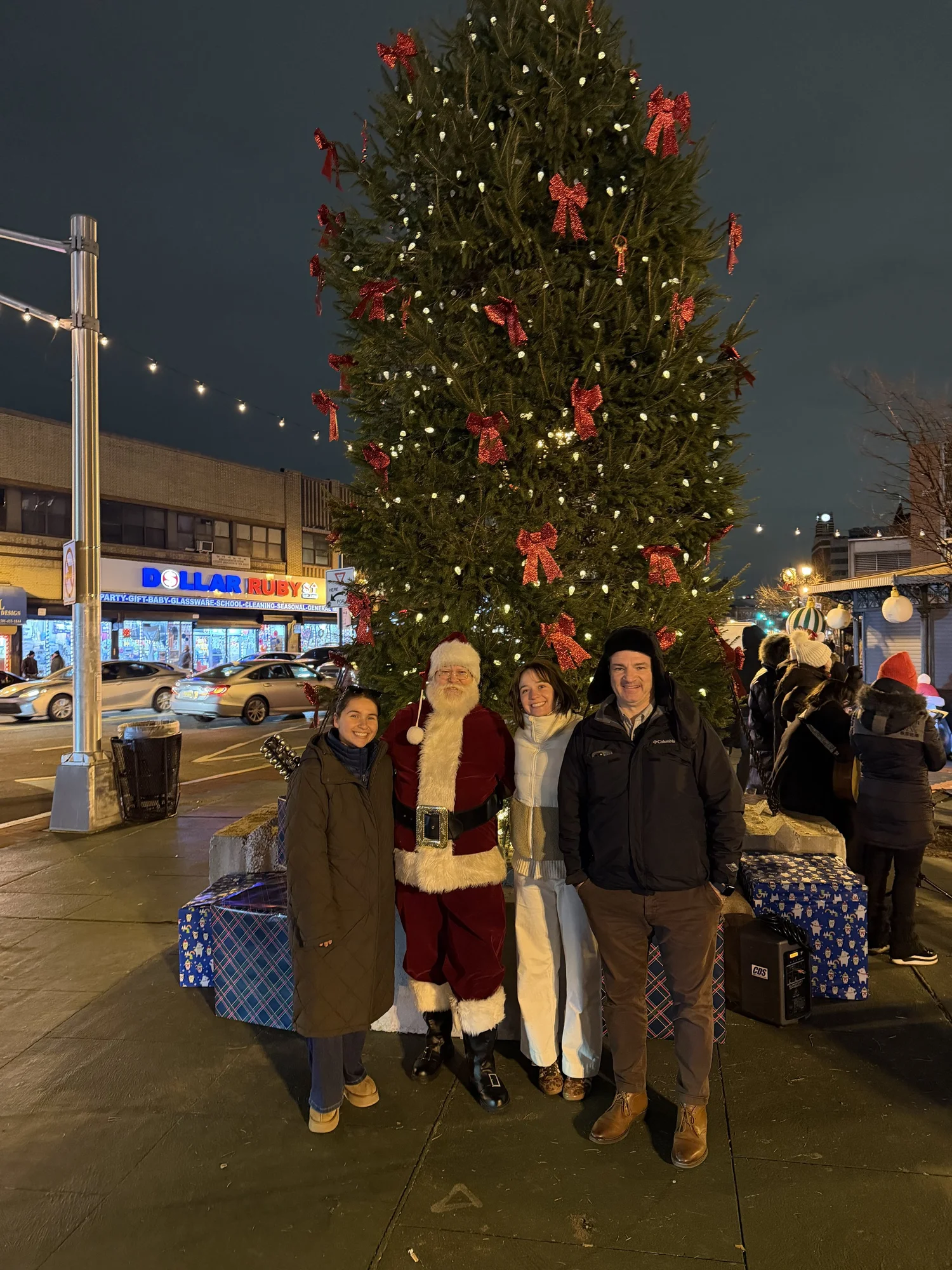 CDS staff with Santa at the McGinley Square holiday tree lighting