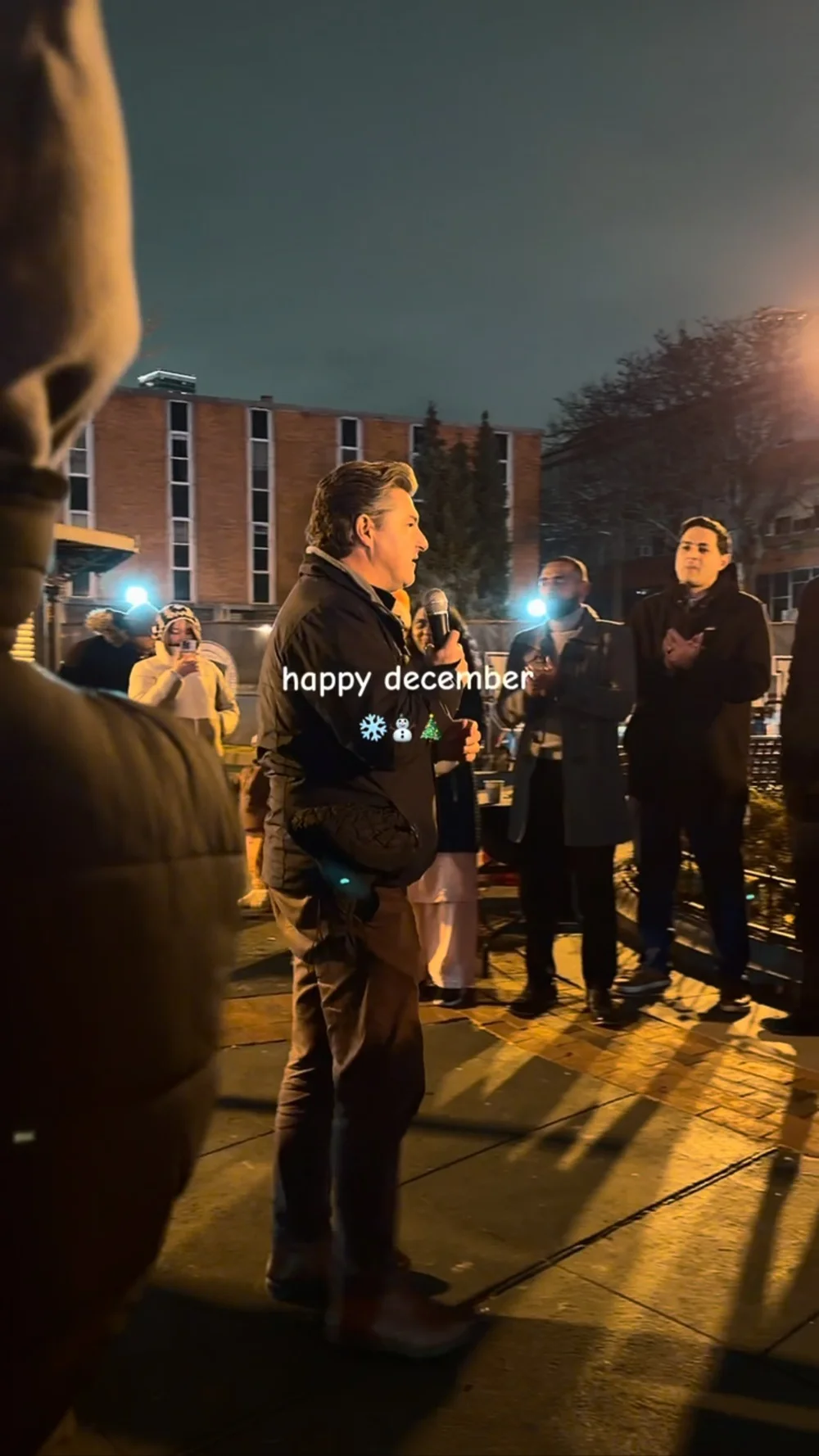 Neighbors gathered at the McGinley Square tree lighting