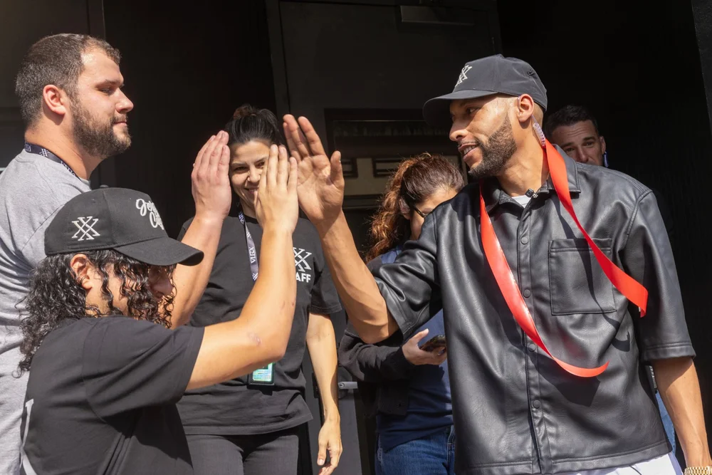 High fives with the XENA staff at the grand opening