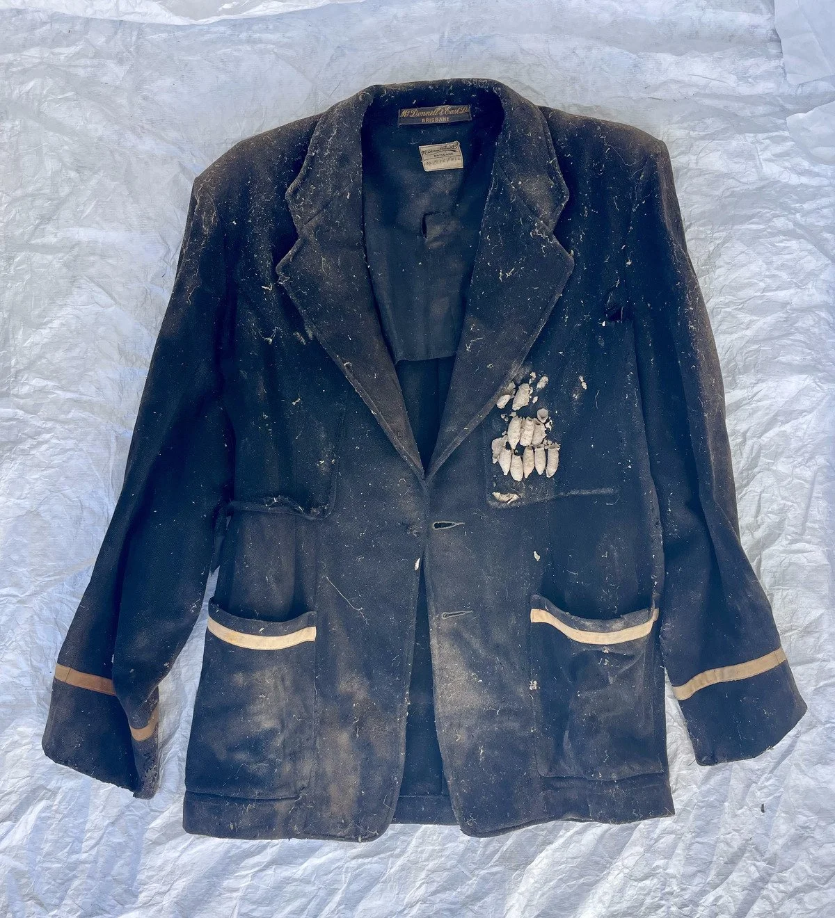 Blazer before conservation treatment