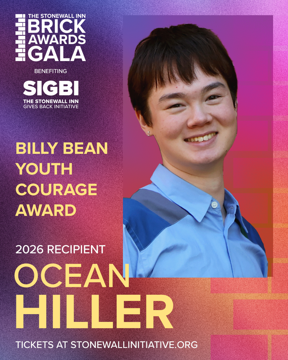 Ocean Hiller, Billy Bean Youth Courage Award