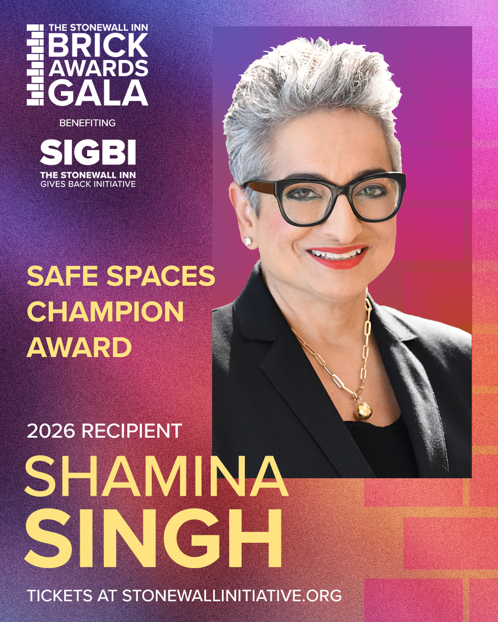 Shamina Singh, Safe Spaces Champion Award