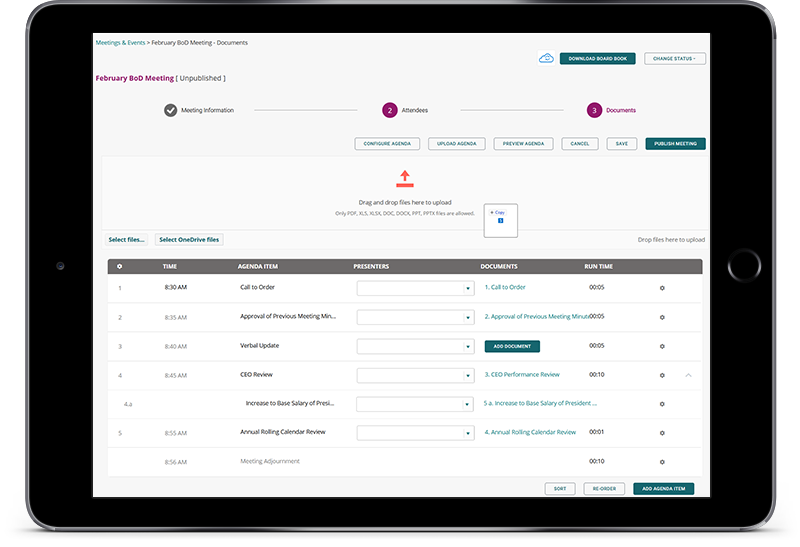 Drag-and-drop board pack creation