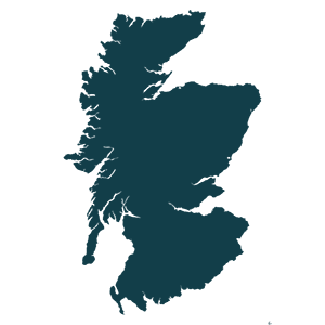 Map of Scotland icon — handmade in Scotland
