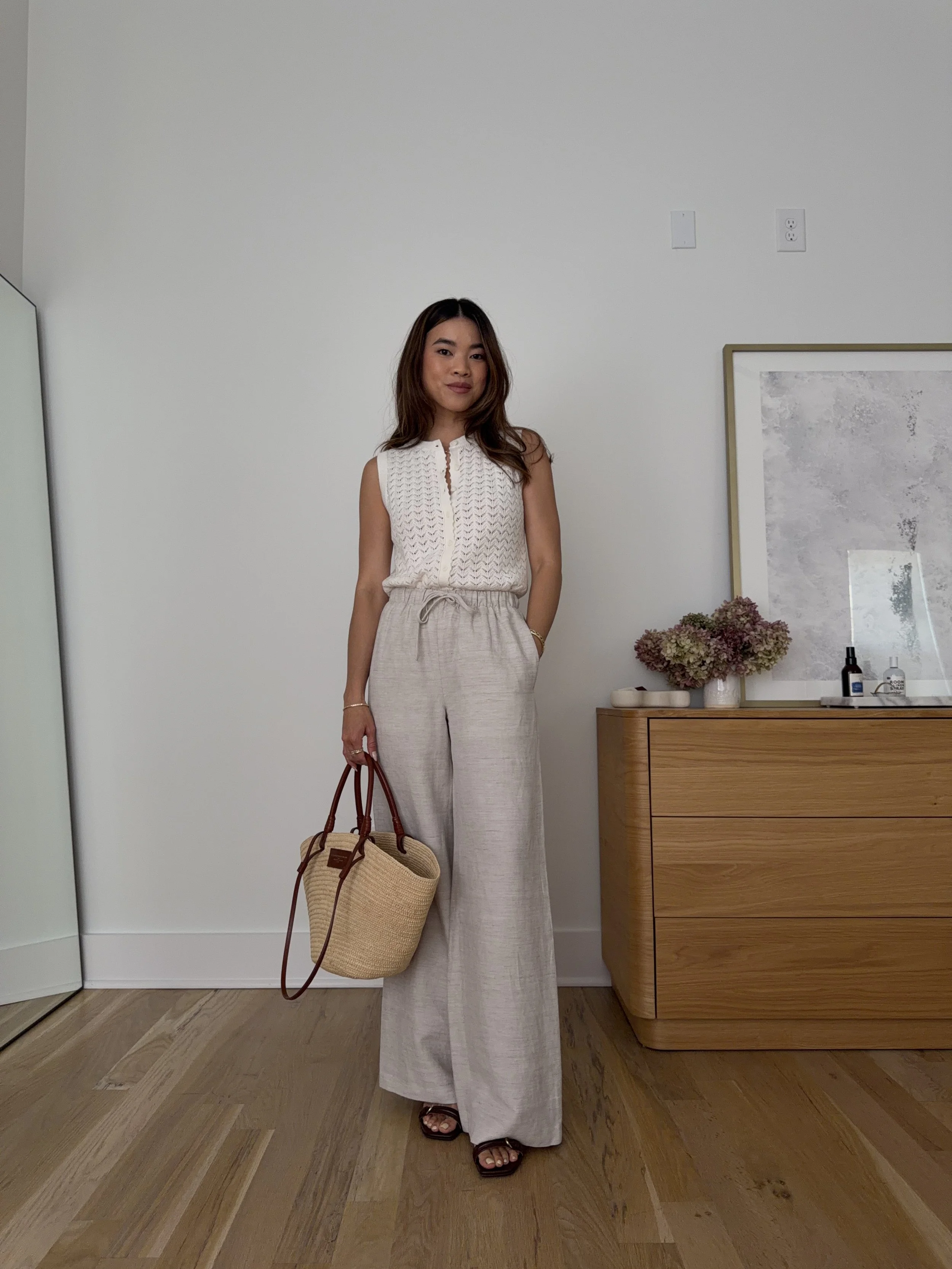 Chloe Wen wearing Aritzia Lodge Pants in Regular Length 30-inch inseam — petite style at 5ft 2
