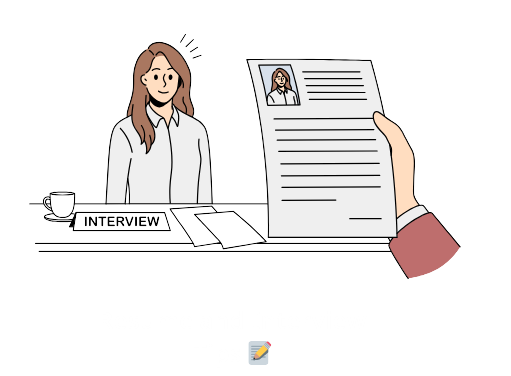 Person practising interviews
