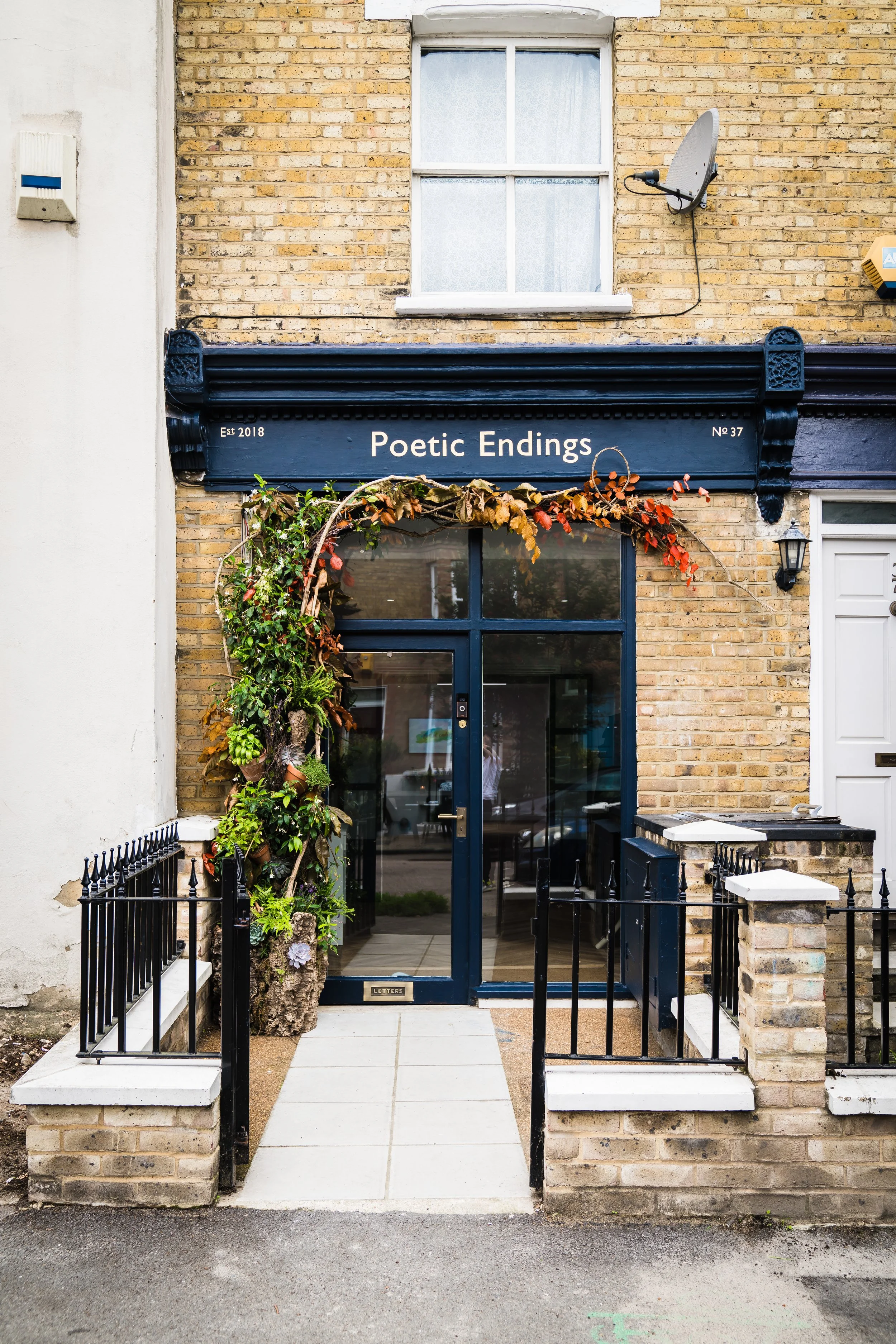 Entrance to Poetic Endings' funeral home in Forest Hill