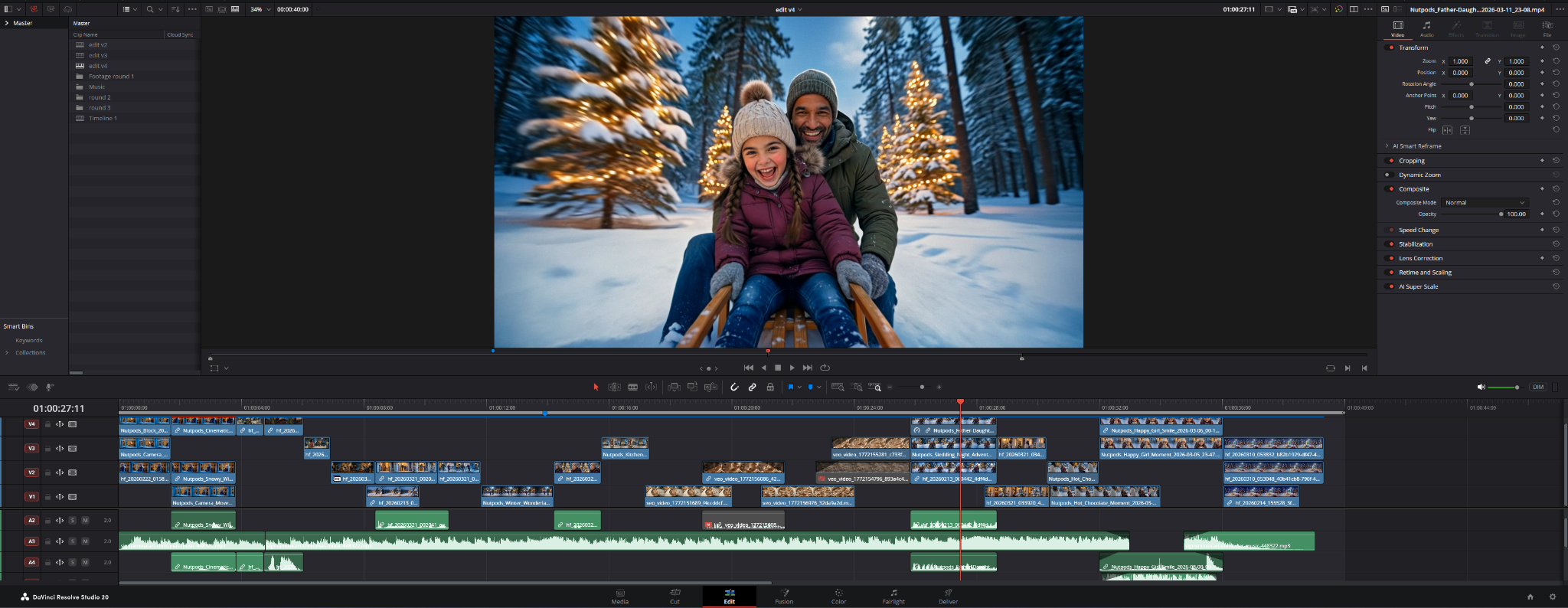 DaVinci Resolve timeline