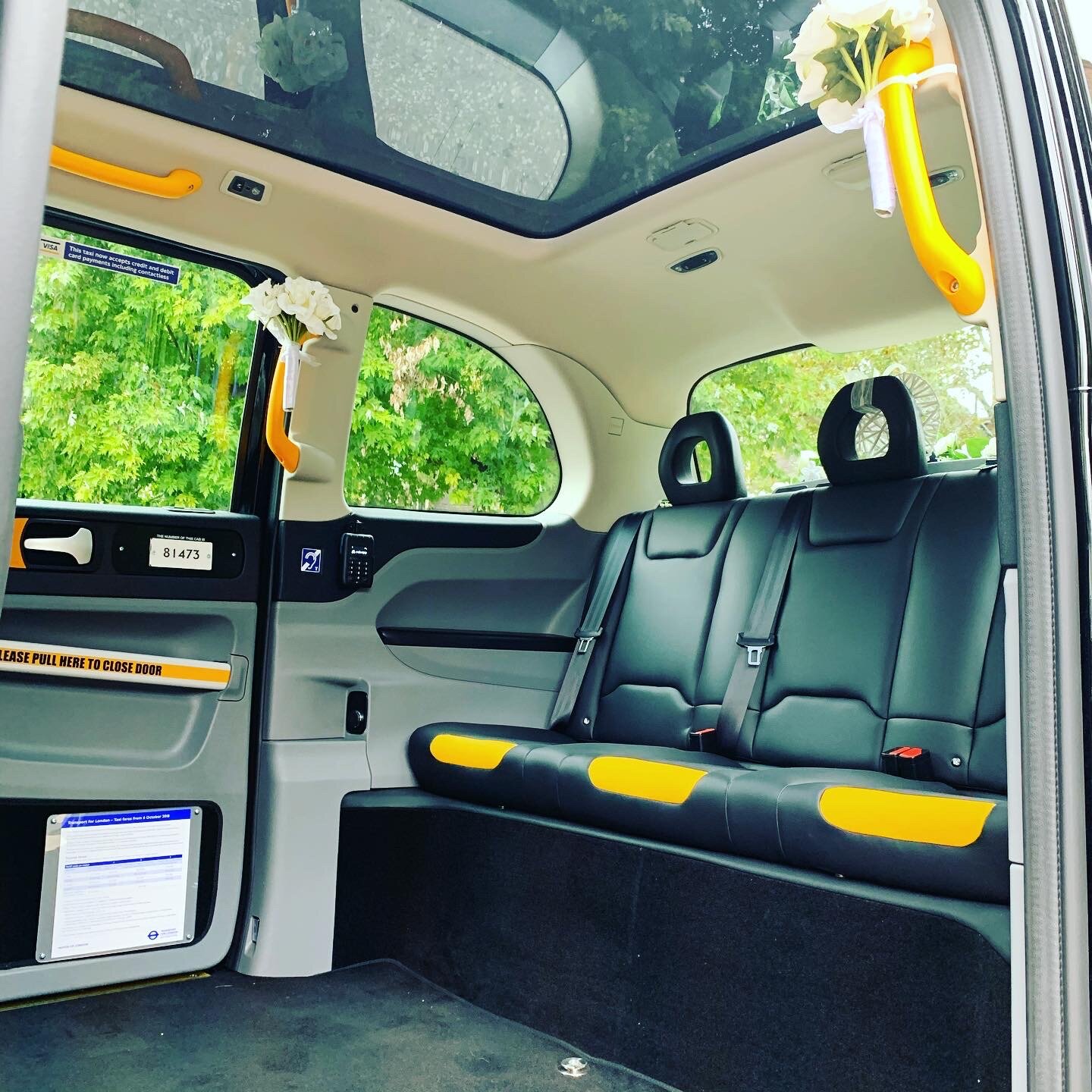 Black Cab wedding transport exterior view