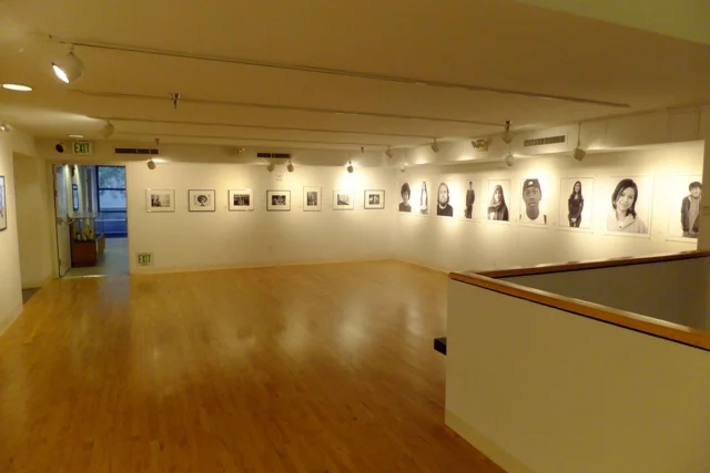 Second-floor gallery area at the Merced Multicultural Arts Center